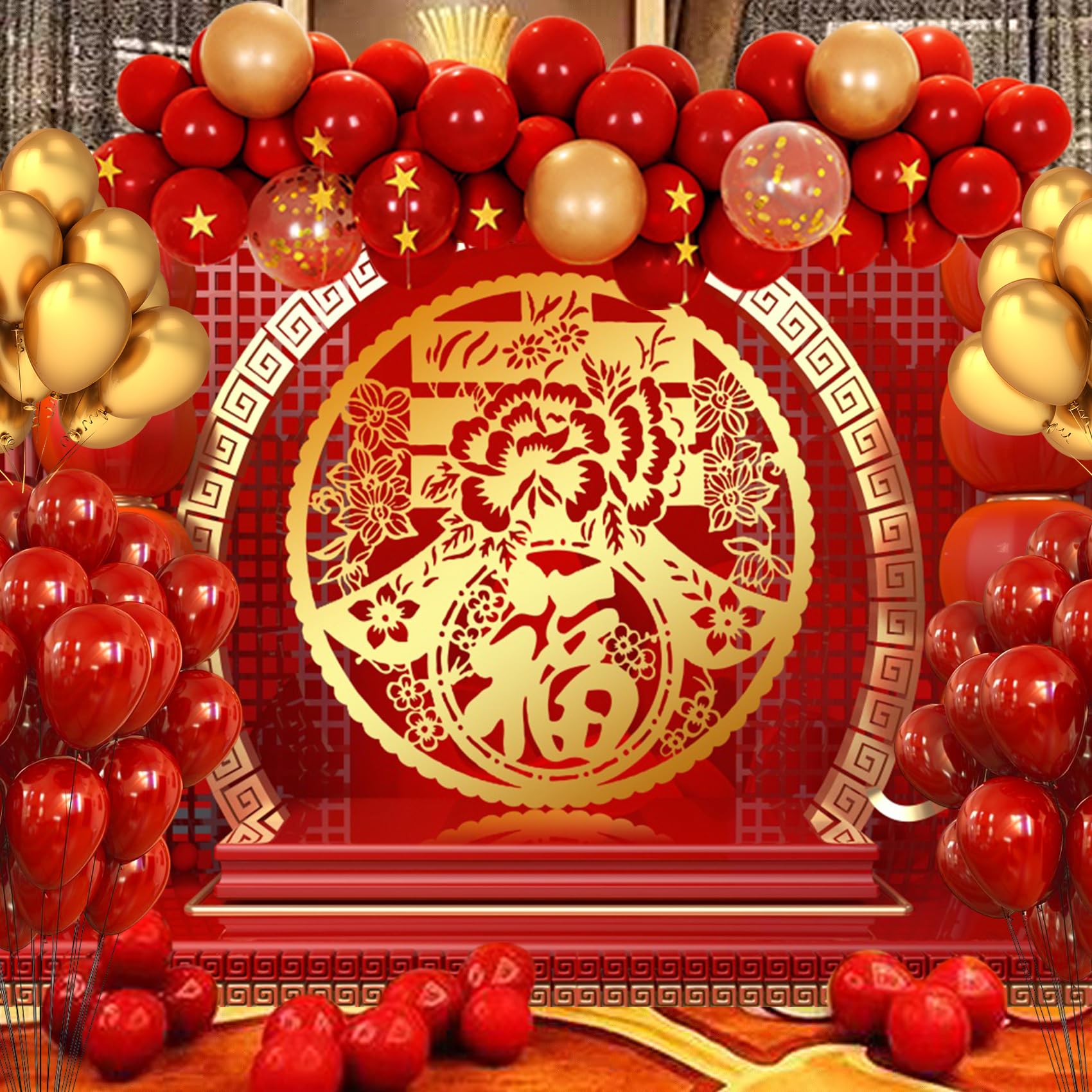 Baocicco 9X6Ft 2025 Red Happy Chinese New Year Backdrops For Photography Happy Chinese Spring Festival Backdrop Chinese Year Of