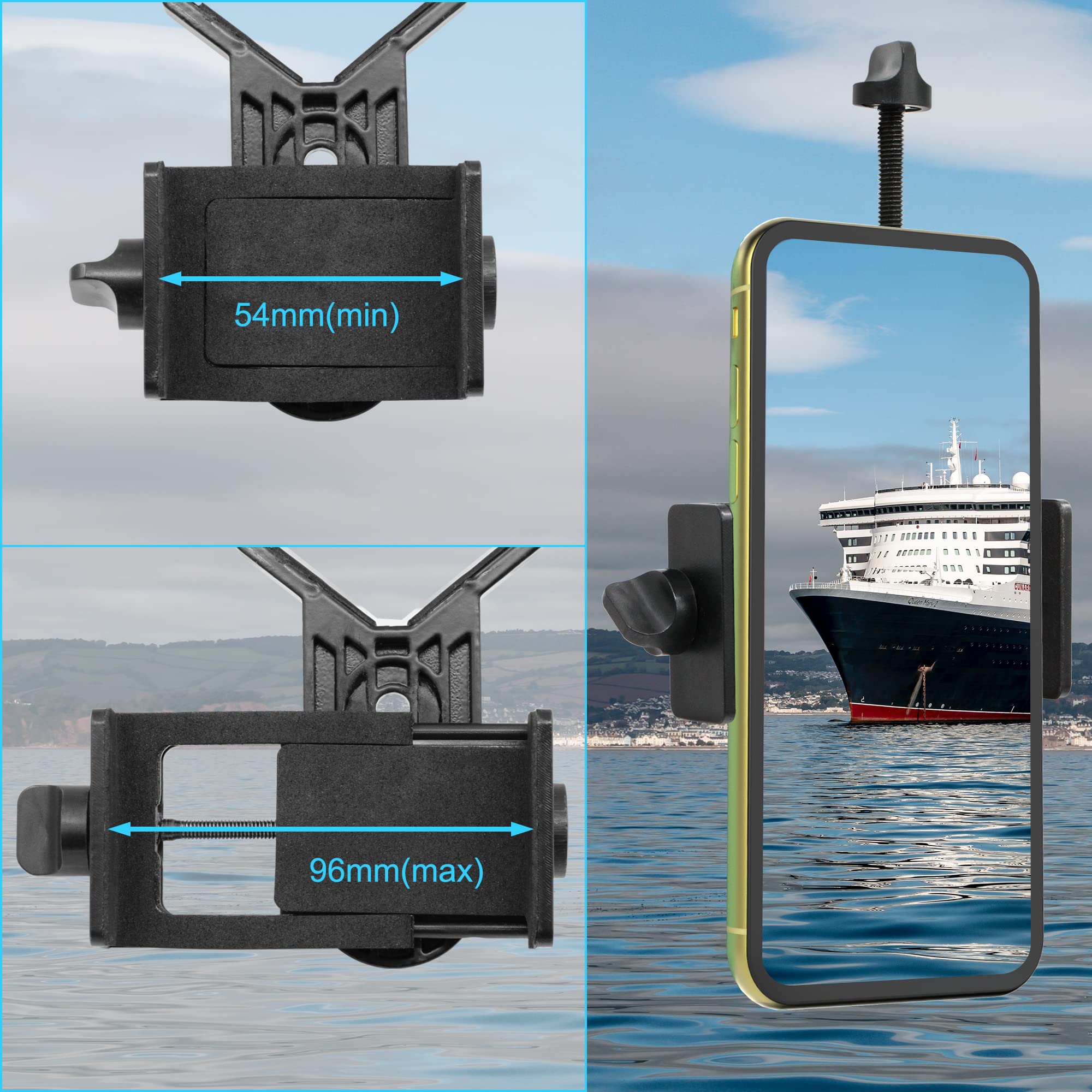 Tydeux Metal Smartphone Telescope Adapter Camera Mount, Universal Phone Mount, Work With For Telescope Spotting Scope Microscope