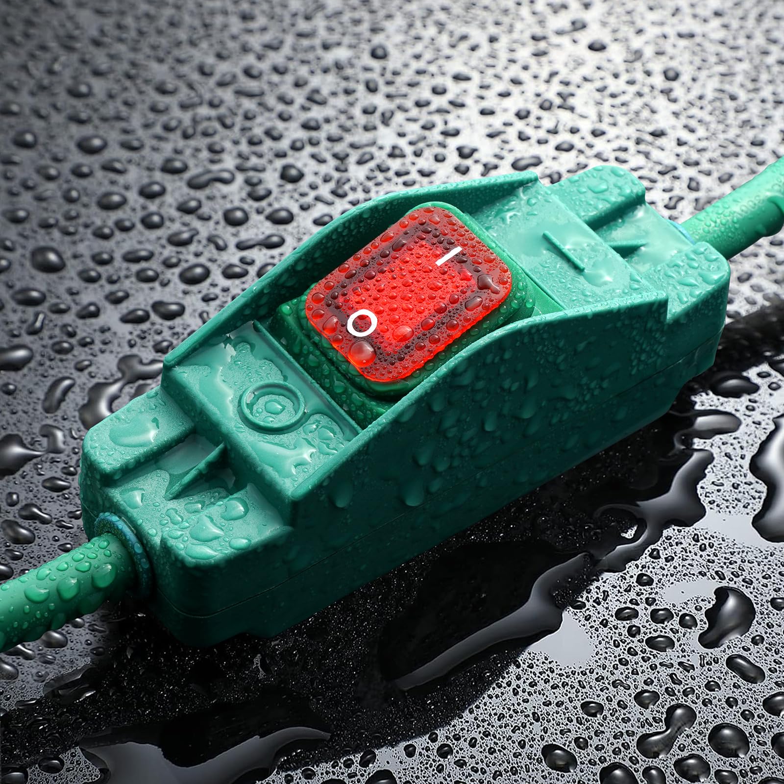 Outdoor Waterproof Extension Cord With Switch   3 Prong, On/Off Switch With Sjtw Extension Cord, Heavy Duty, 125V/250V (3 Ft, Gr