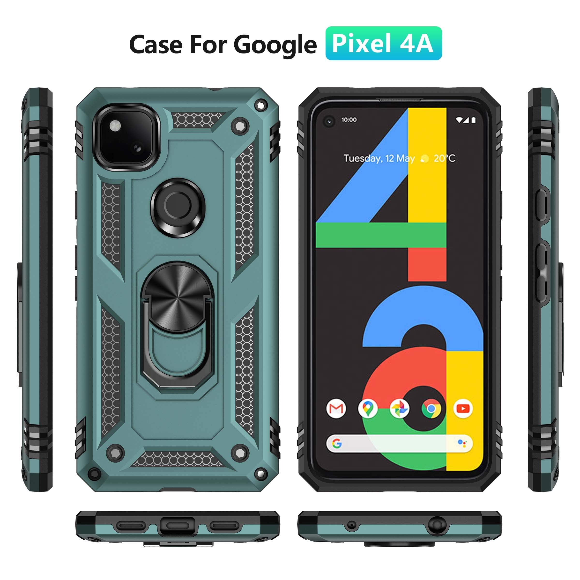 Addit Phone Case For Google 4A 4G,Google Pixel 4A 4G Case, [ Military Grade ] Shock Absorption Bumper Cover Anti Scratch Case Wi