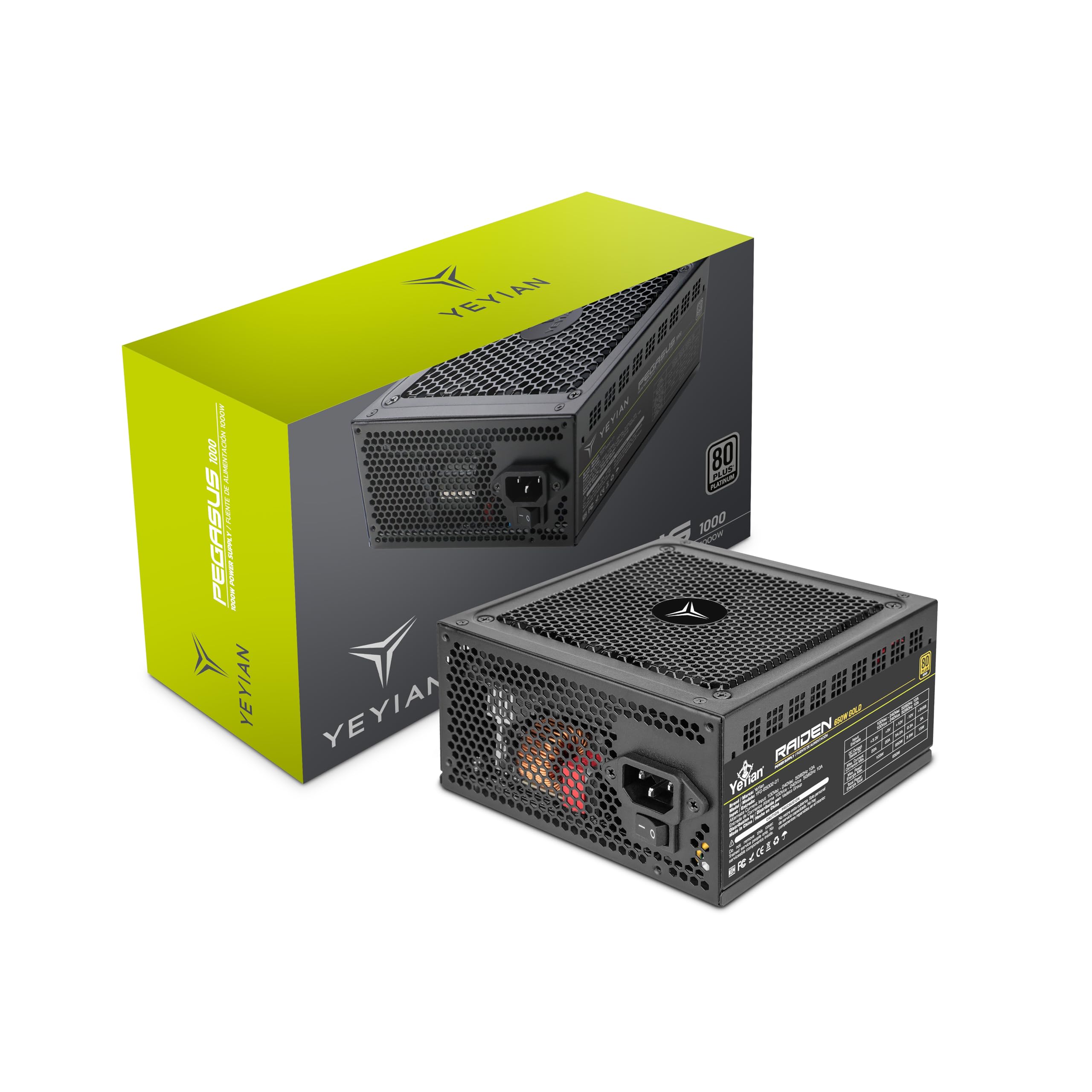 YEYIAN Power Supply 1000W,80+ Platinum Certified Gaming PSU,Fully Modular ATX 3.0 12V PCIE 5.0 with 12+4 Pin Connectors Circuit,