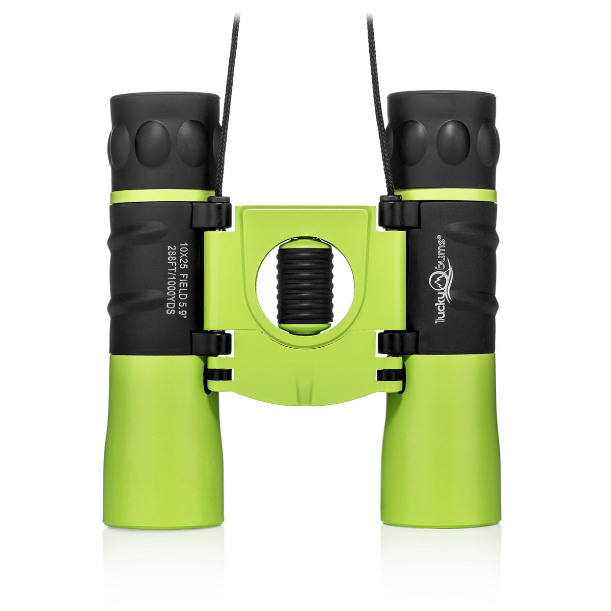 Lucky Bums Youth Kids 10X25 Objective Power Lens Scout Bino Compact Binoculars, Kelly Green