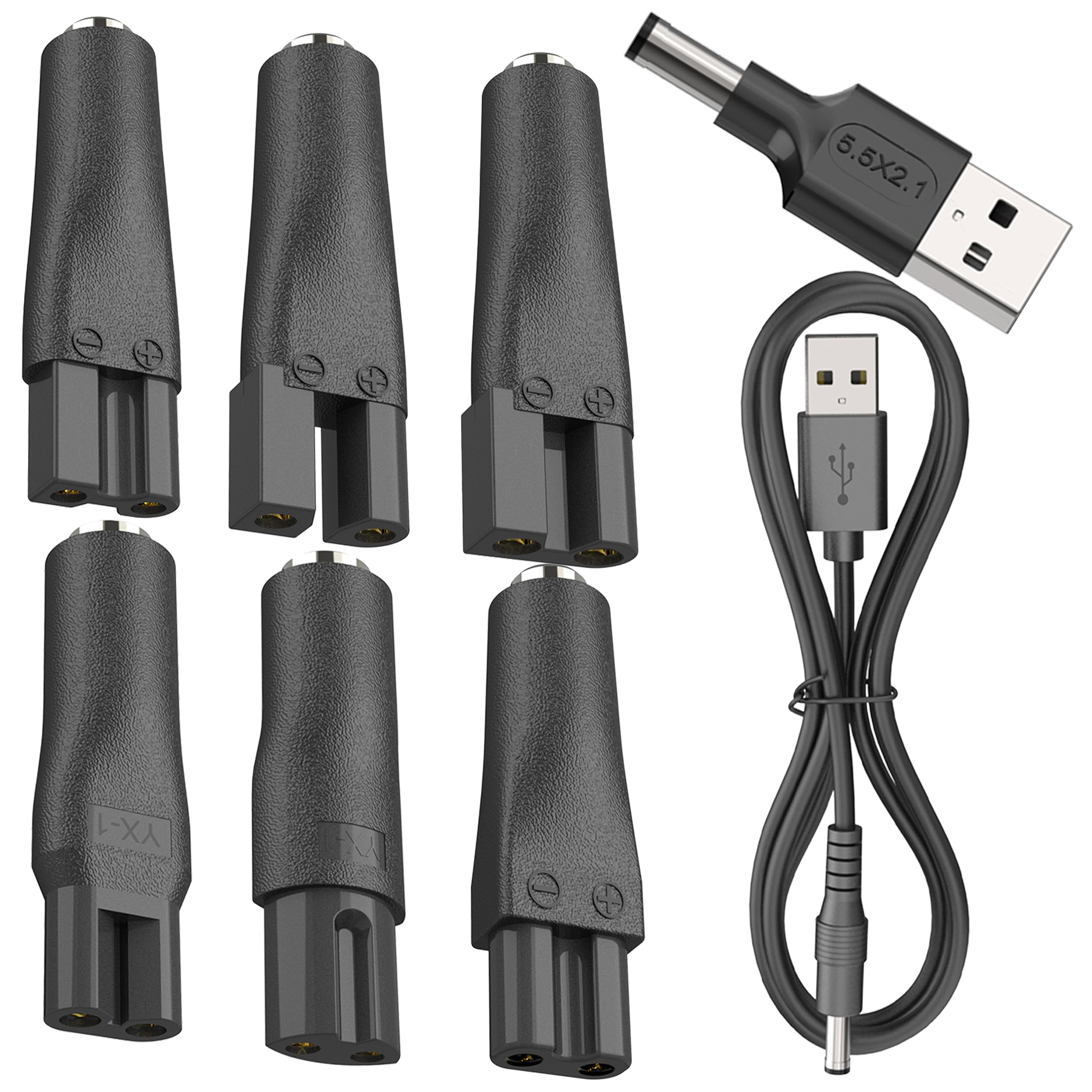 8 Pcs Power Cord 5V Replacement Charger Usb Adapter Set Compatible With Various Types Of Electric Hair Clippers,Beard Trimmers,S