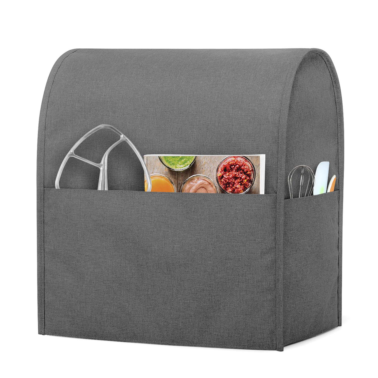 Luxja Dust Cover Compatible With 6 8 Quart Stand Mixer, Cloth Cover With Pockets For Stand Mixer And Extra Accessories (Compatib