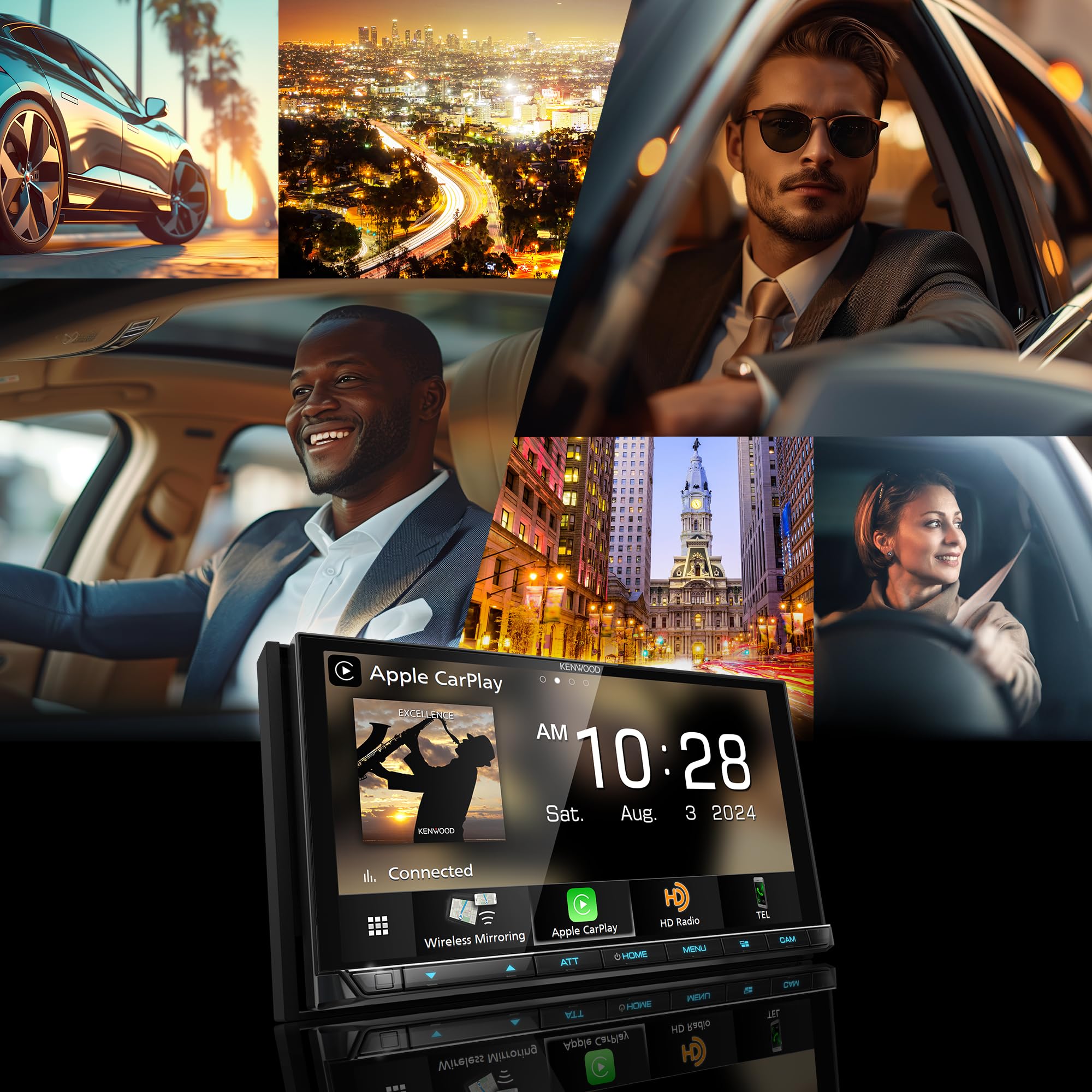 Kenwood Dmx958Xr Excelon Reference 6.8'' Full Hd Capacitive Touchscreen Car Stereo Receiver, Wireless Apple Carplay/Android Auto