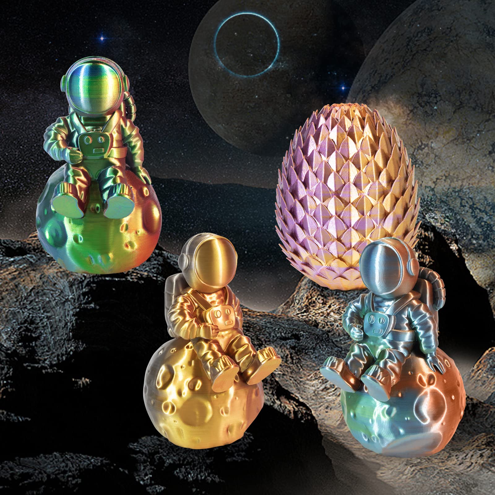 Isanmate 3D Printer Filament, Tri Color Pla Filament 1.75Mm Bundle, Color Changing Pla Rainbow Filament, Coextrusion Silk Pla +/