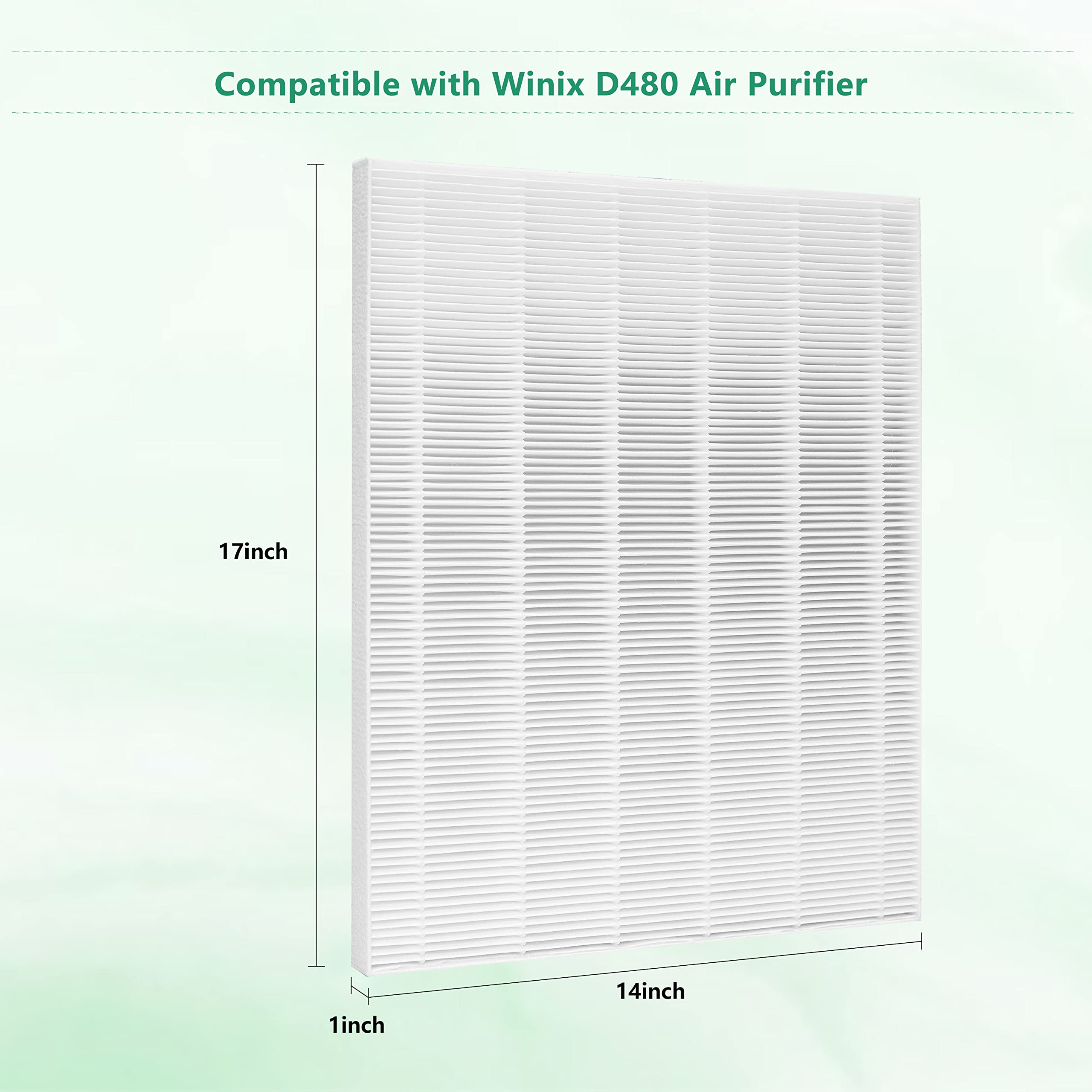 Nyingchi D480 Replacement Filter D4, Compatible With Winix D480 Air Purifier, D4 Filter,Part No. 1712 0100 00, Includes H13 Grad