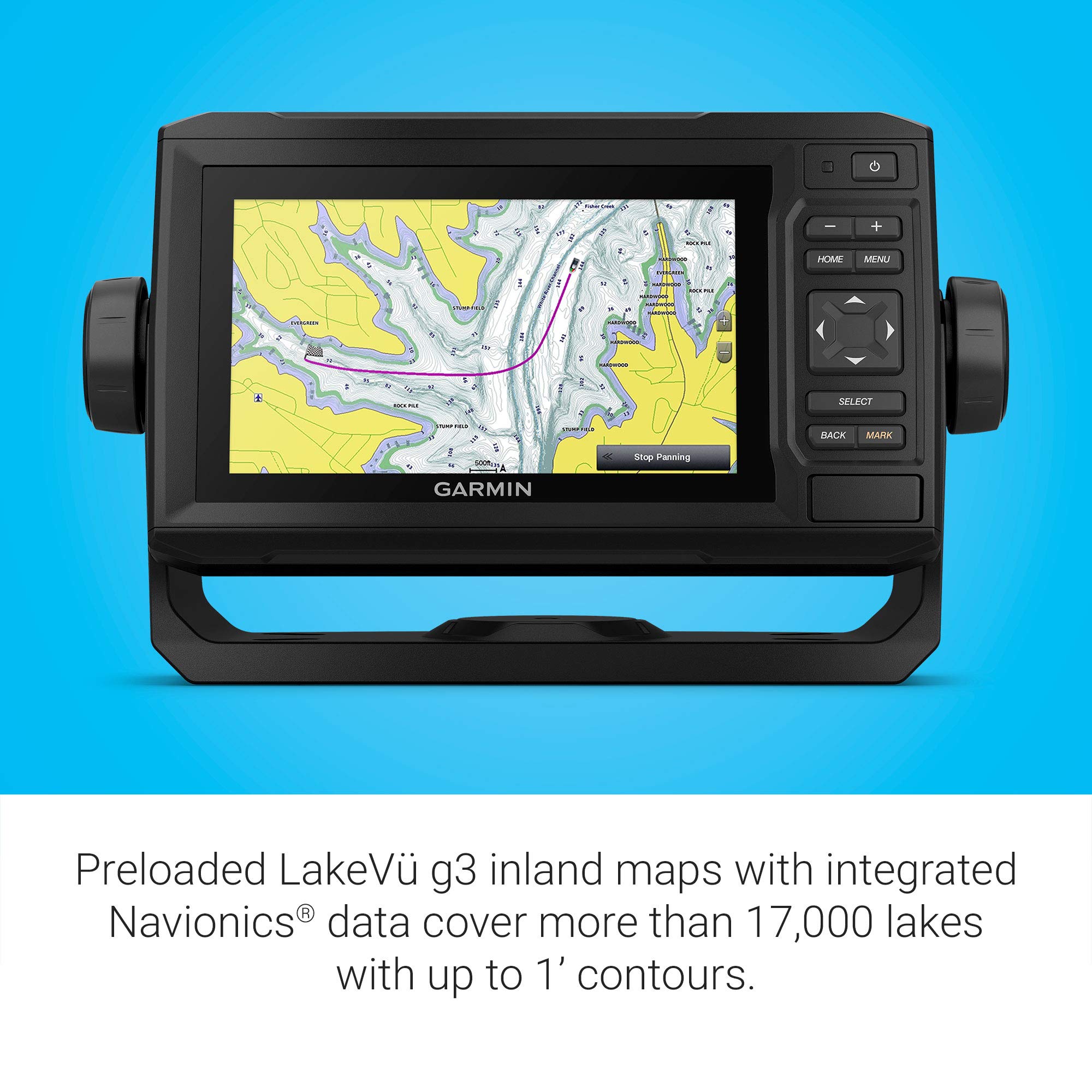Garmin Echomap Uhd 63Cv, Keyed Chartplotter With U.S. Lakevu G3 And Gt24Uhd-Tm Transducer