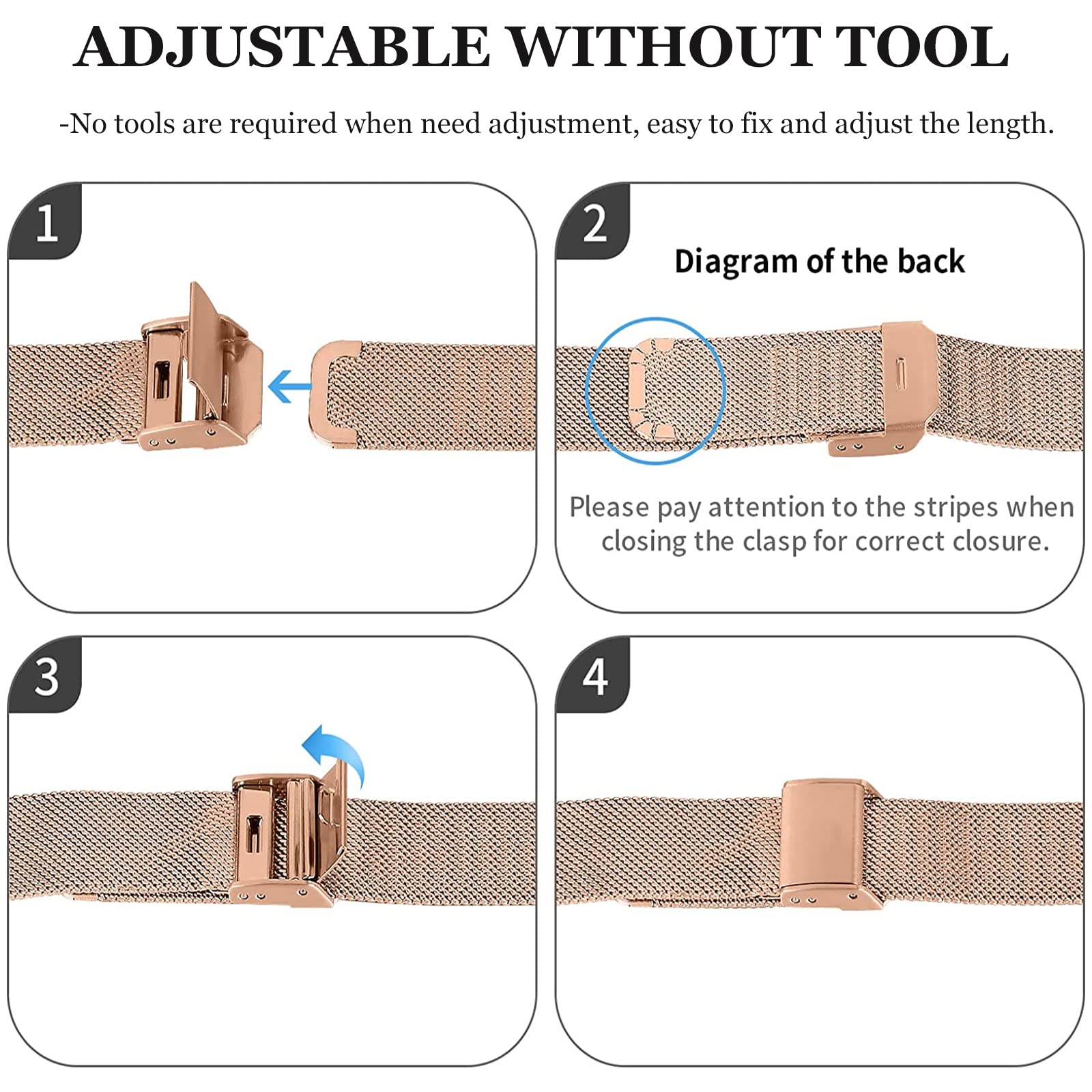 NINKI Slim Metal Band for Google Pixel Watch 3/2 - Champagne Gold Replacement Wristband for Men & Women, No Gap Design