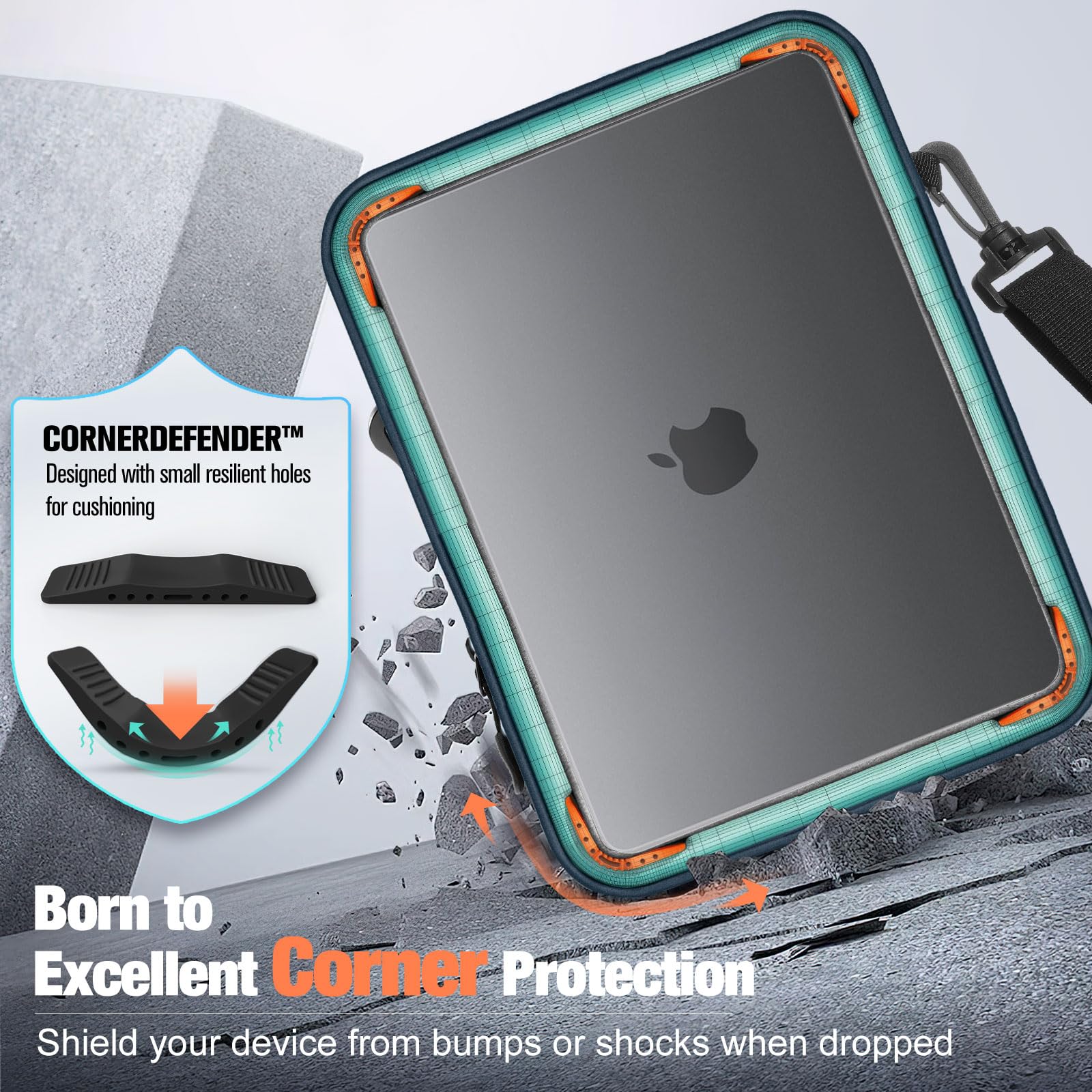 MoKo 15.6 Inch Laptop Sleeve Bag, Fits 15.3' MacBook Air M2/M3, 15.4' MacBook Pro/Pro Retina, 15' Surface Laptop 5/3, 15.6' ASUS ROG G531GT,Multifunctional Bag with Shoulder and Headphone Port,Black