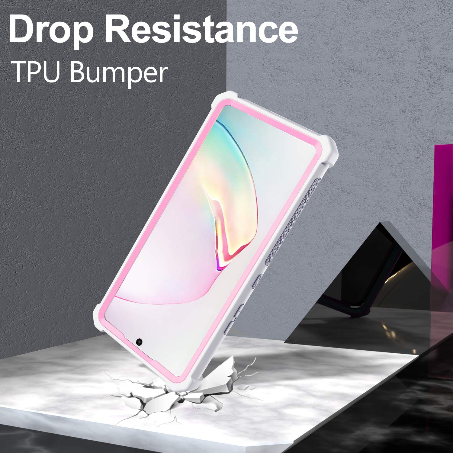 Kself Case For Samsung Galaxy Note 10 Plus Case With Screen Protector, Full Body Protective Hybrid Dual Layer Shockproof Acrylic