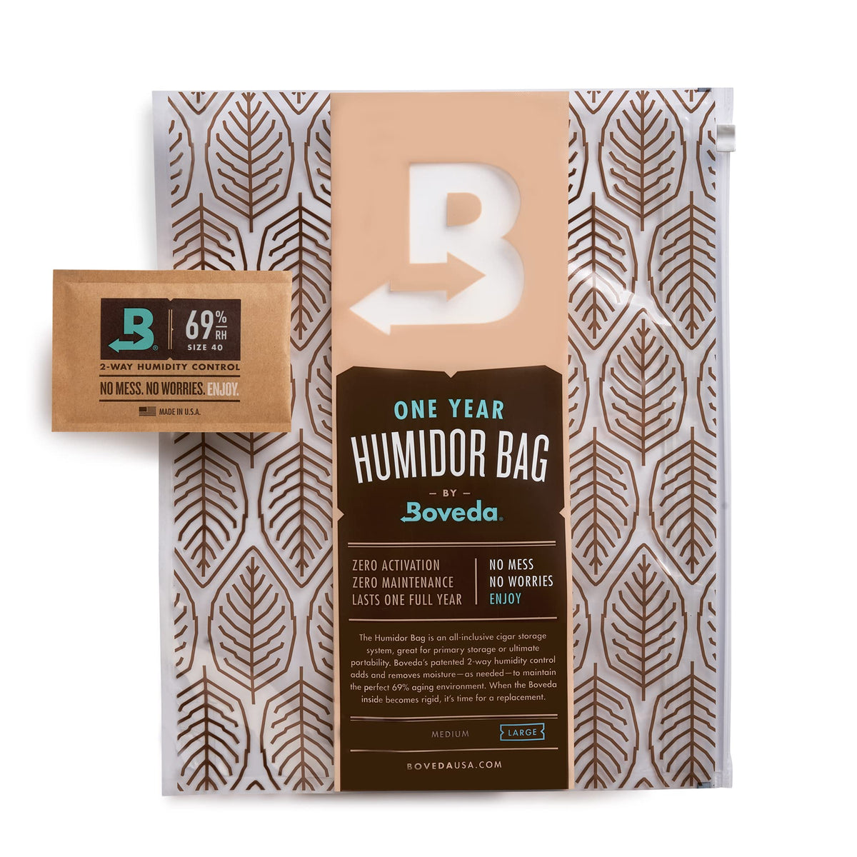 Boveda Portable Travel 2 Way Humidity Resealable Bag   Waterproof & Dustproof   Preloaded With 69% Rh Pack   Patented Technology