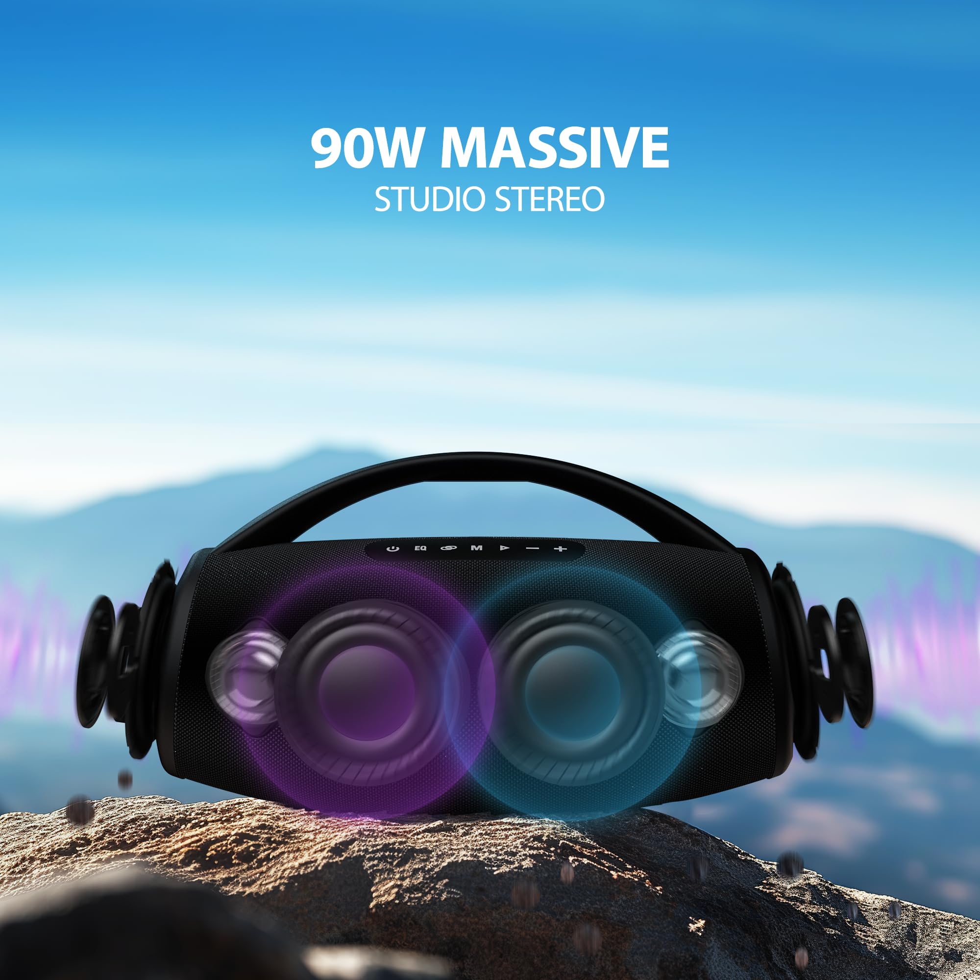 Zealot Bluetooth Speaker, 80W Portable Speaker Loud With Booming Bass, Dsp, Ip67 Waterproof Outdoor Speaker, Wireless, Powerbank, Bluetooth 5.2, Large Bluetooth Speaker For Camping, Beach, Gift