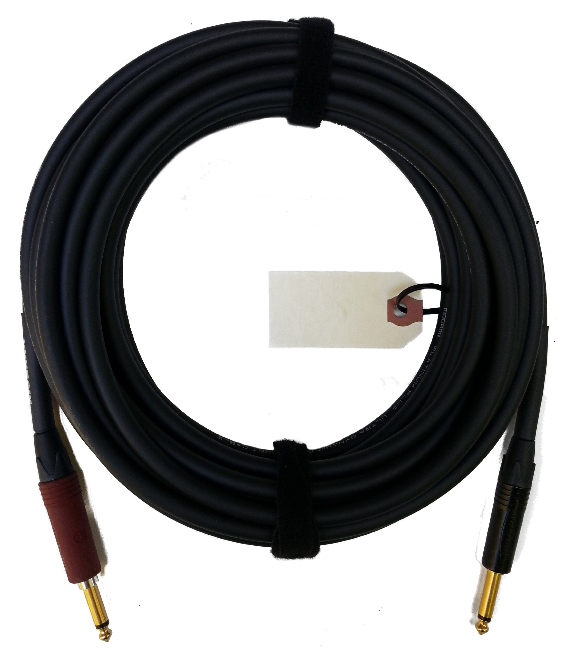 Mogami Platinum Guitar 30 Instrument Cable, 1/4'' Ts Male Plugs, Gold Contacts, Straight Connectors With Silentplug, 30 Foot