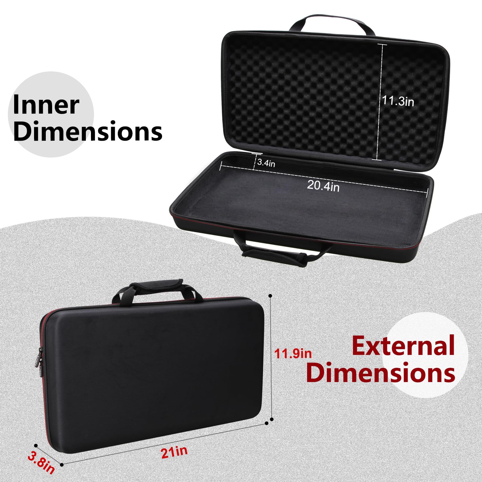 Ltgem Dj Controller Case Compatible With Pioneer Dj Ddj-Flx4 2-Deck Rekordbox,Inside Dimensions:  6.1 L - 5.9 W - 1.5 H