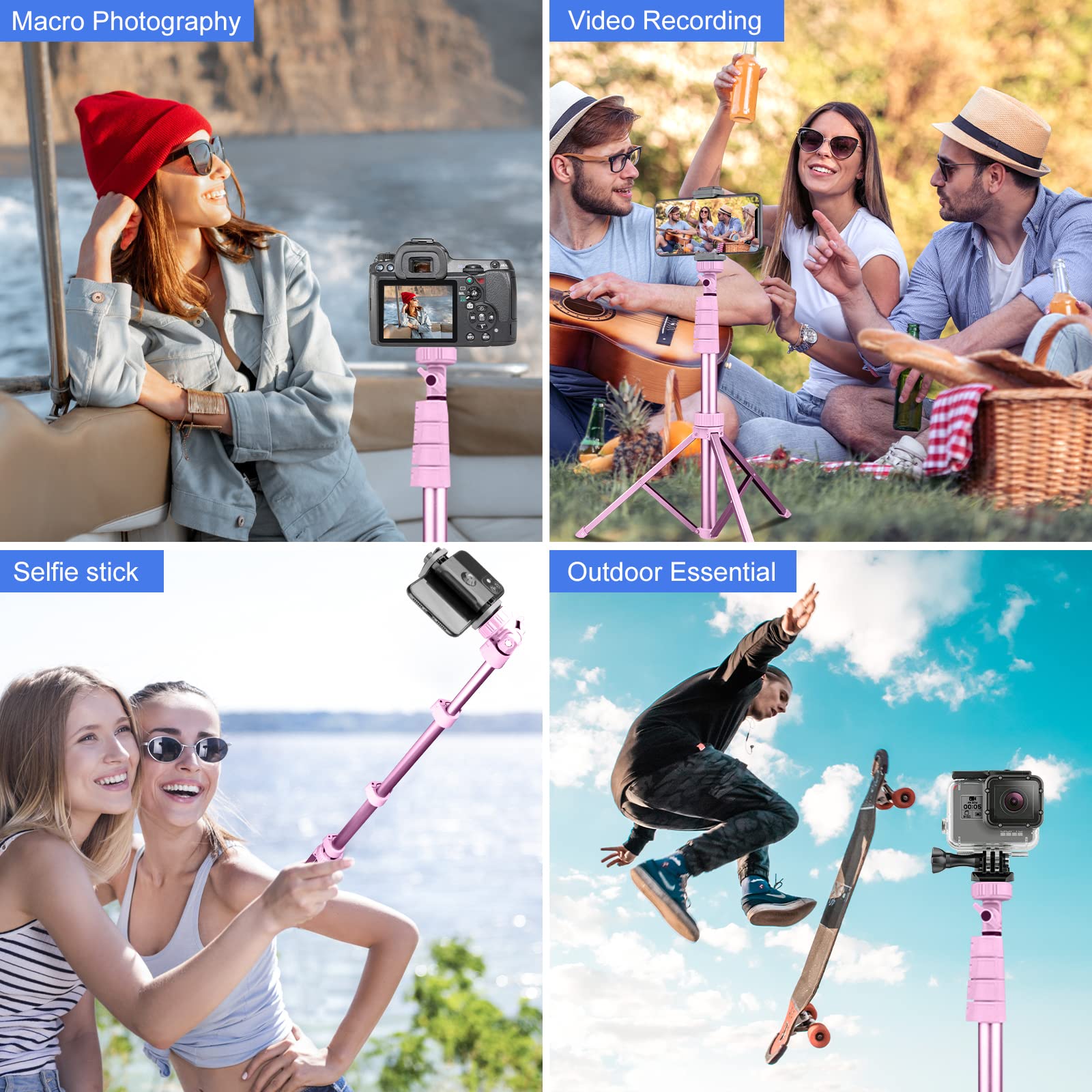 Sensyne 62 Phone Tripod & Selfie Stick, Extendable Cell Phone Tripod Stand With Wireless Remote And Phone Holder, Compatible Wit