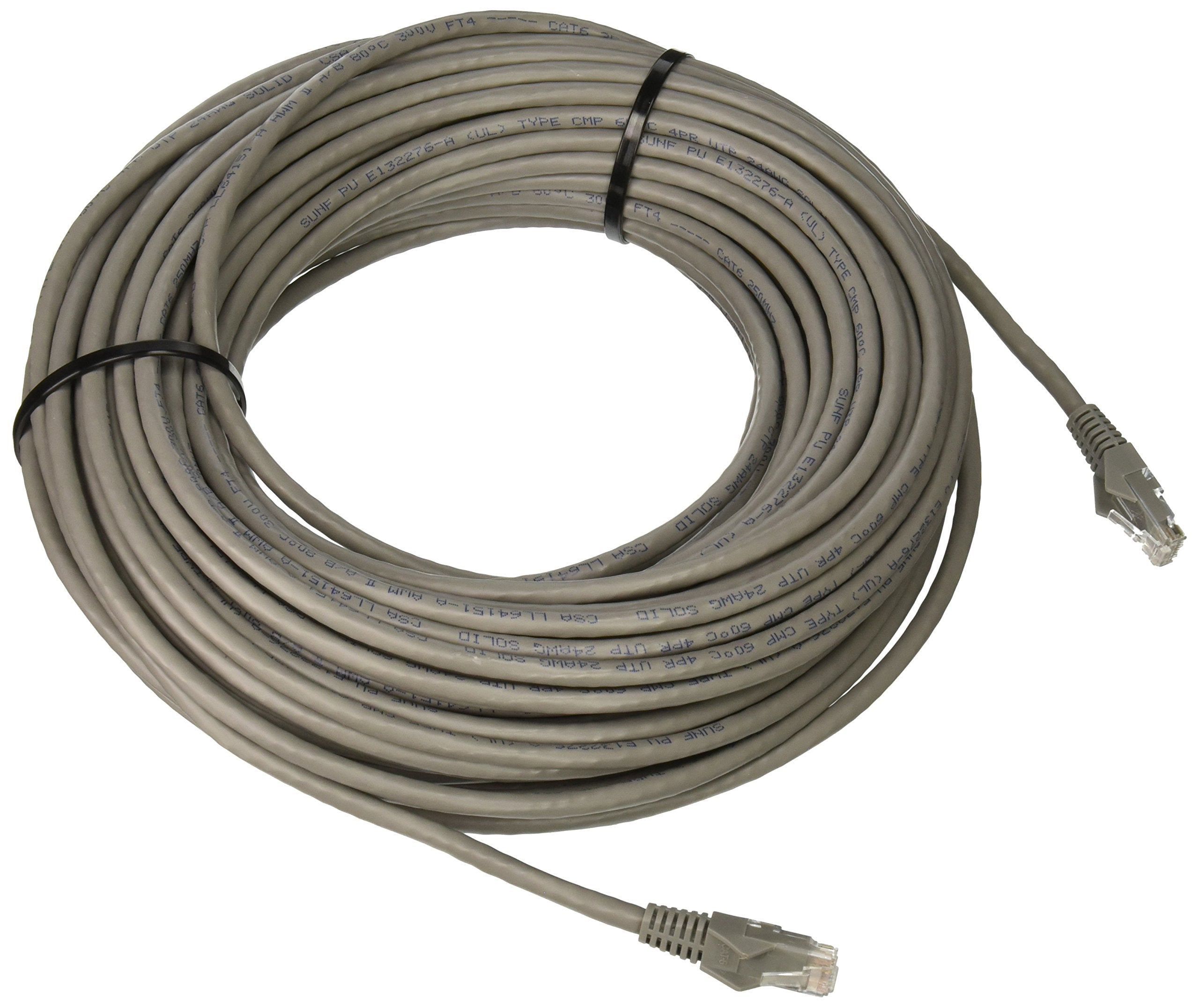 Tripp Lite Cat6 Gigabit Plenum Rated Snagless Molded Patch Cable (Rj45 M/M)   Gray, 100 Ft.(N201 100 Gy P)
