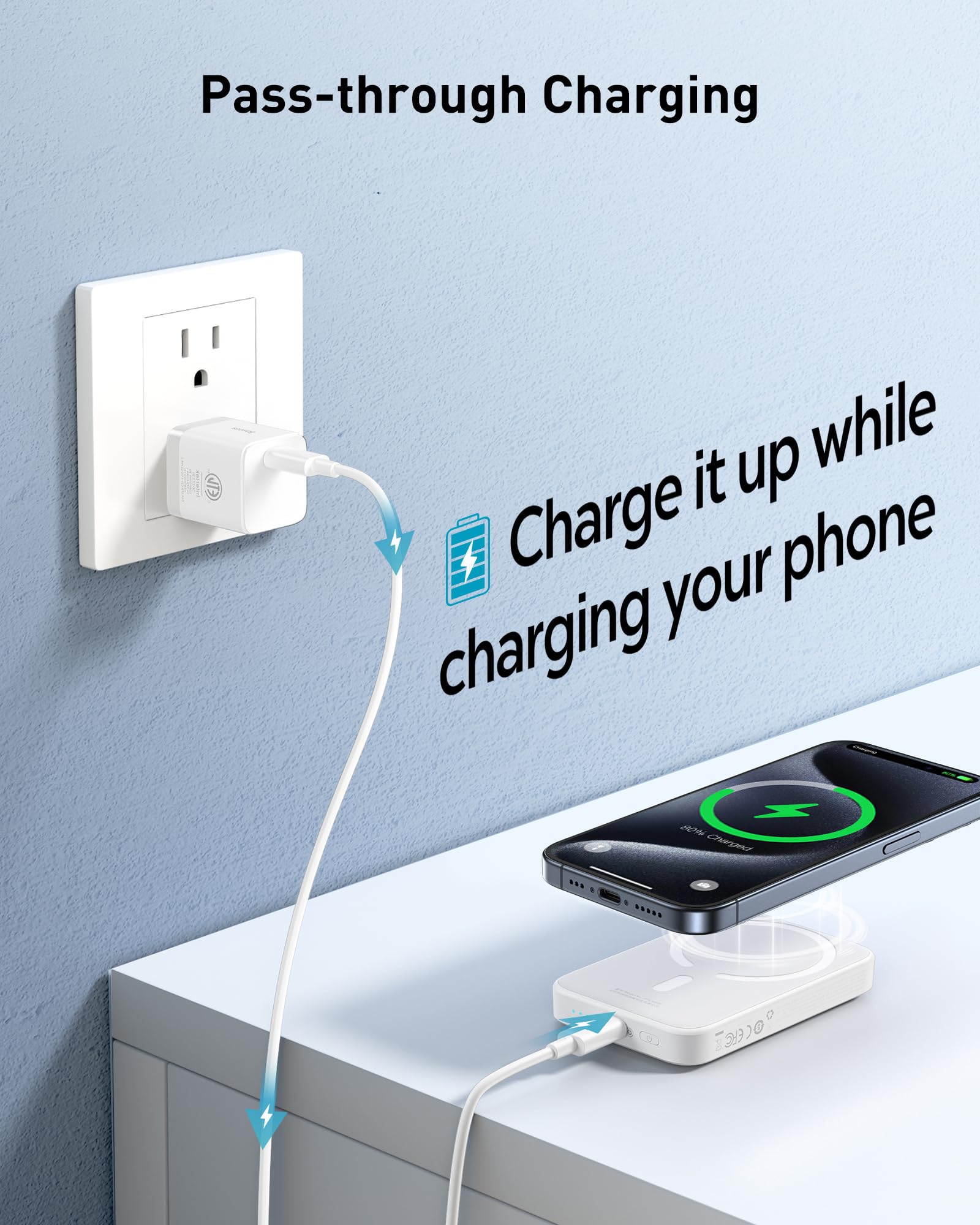 Baseus Magsafe Portable Charger For Iphone, 6,000Mah 20W Magnetic Power Bank, Fast Charging Wireless Battery Pack With 20W Usb C