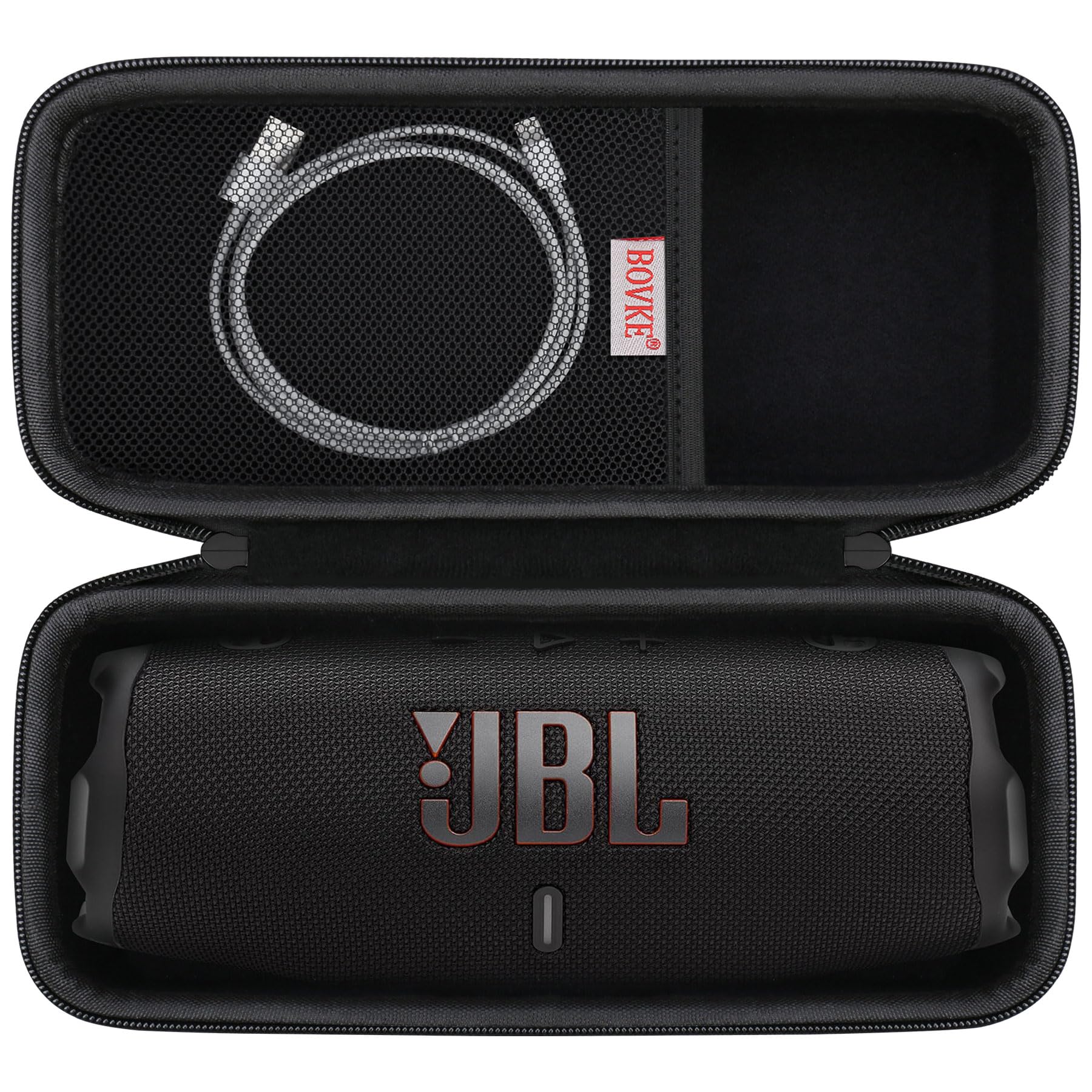 Bovke Carrying Case For Jbl Charge 6 Portable Waterproof & Drop-Proof Bluetooth Speaker, Extra Mesh Pocket For Charging Cables A