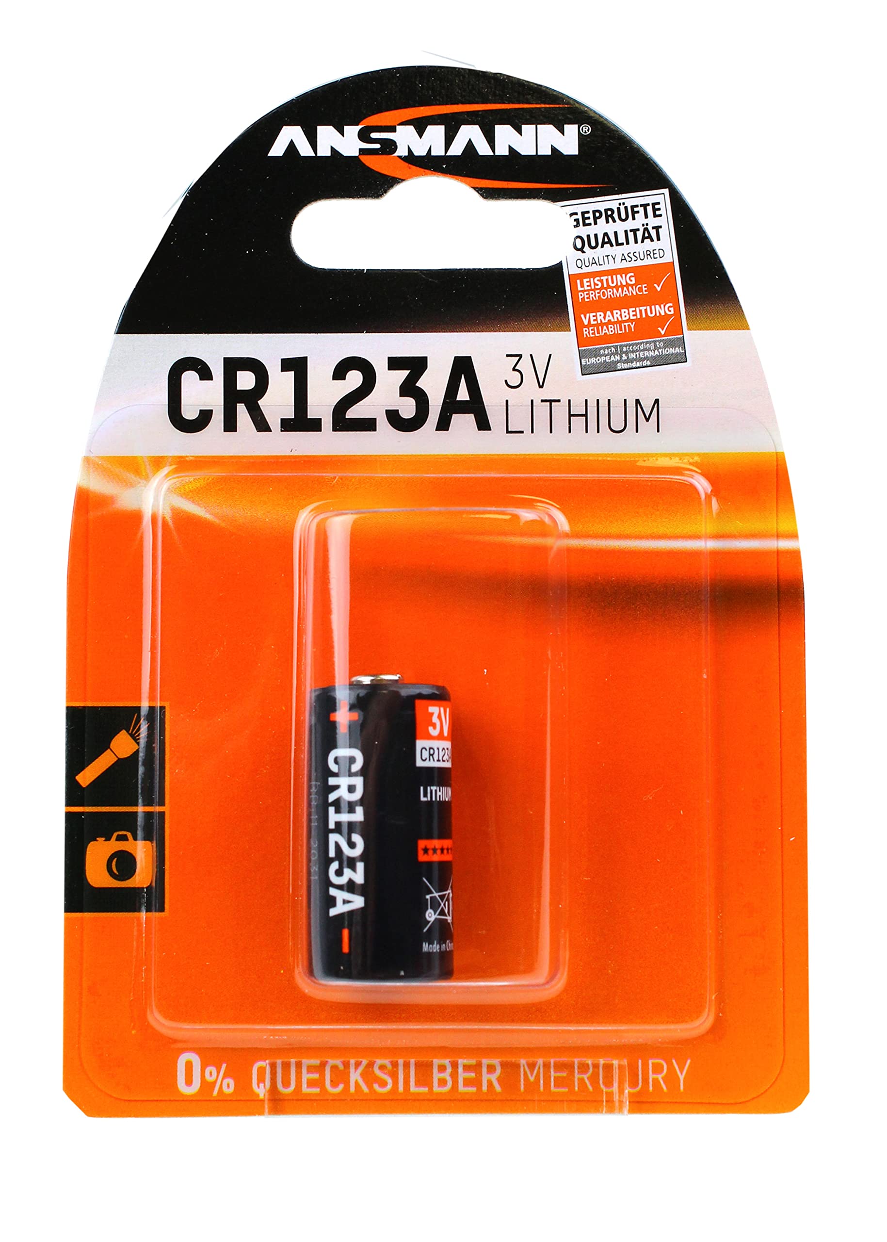 Ansmann Cr123A Special Lithium Battery With High Capacity For Clocks, Radios, Remote Controls, Telephones, Etc. (1 Pack)