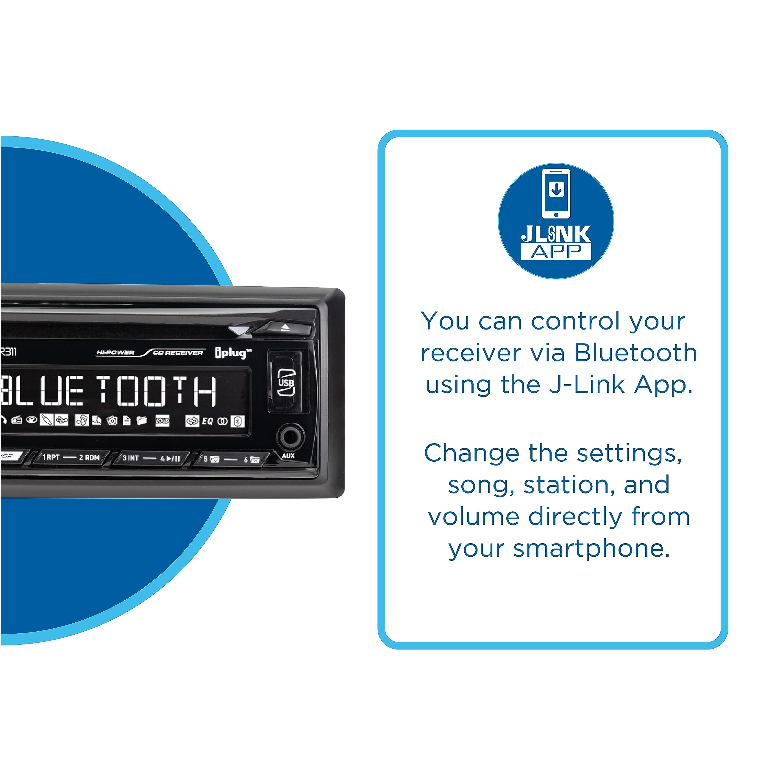 Jensen Jcr311 10 Character Lcd Single Din Car Stereo Radio Cd Player Push To Talk Assistant Bluetooth Hands Free Calling & Music