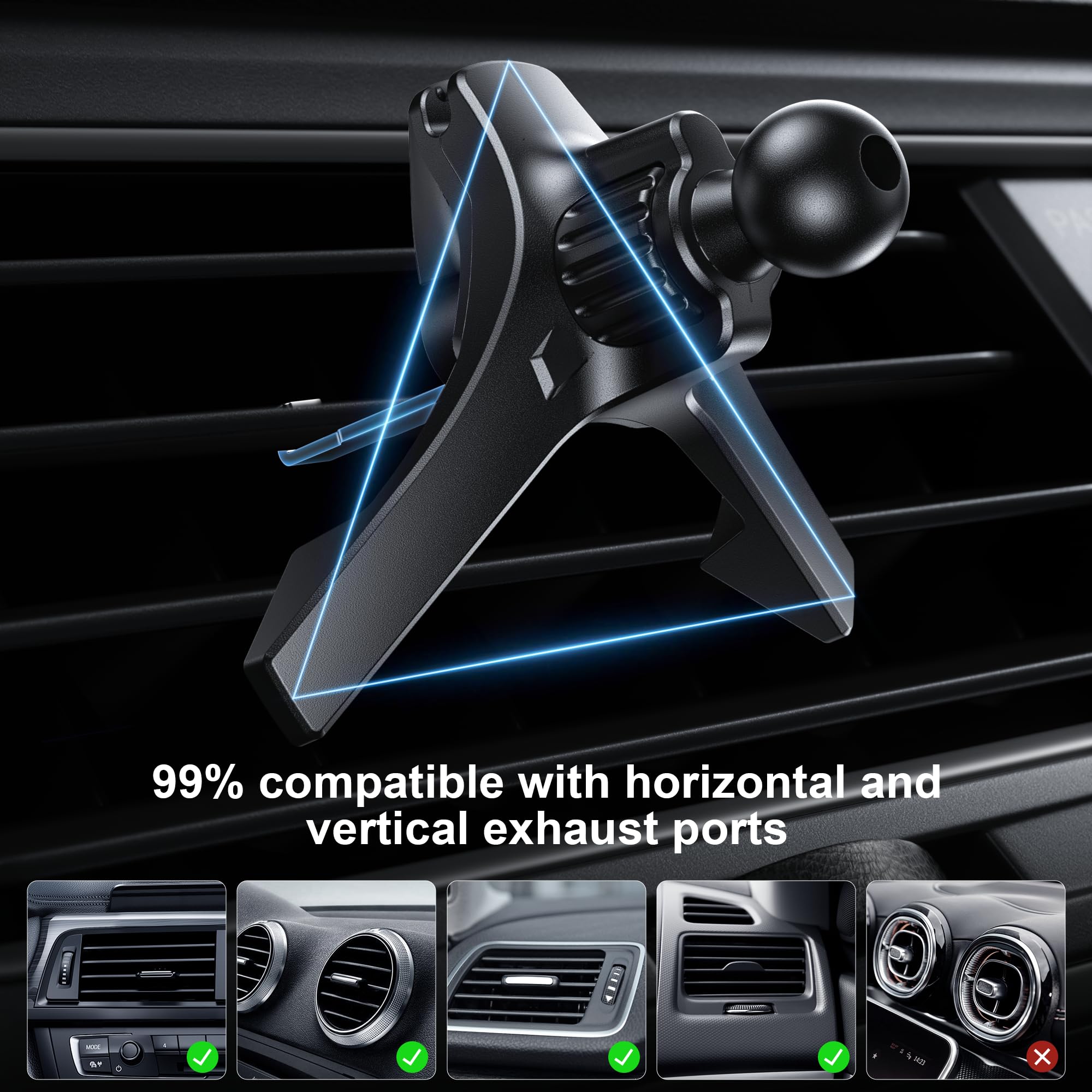 Hurmai For Qi2 15W Magsafe Car Mount Charger,Dash & Vent Wireless Cars Mount Charger Phone Holder Mounts For Iphone 16/15/14/13/