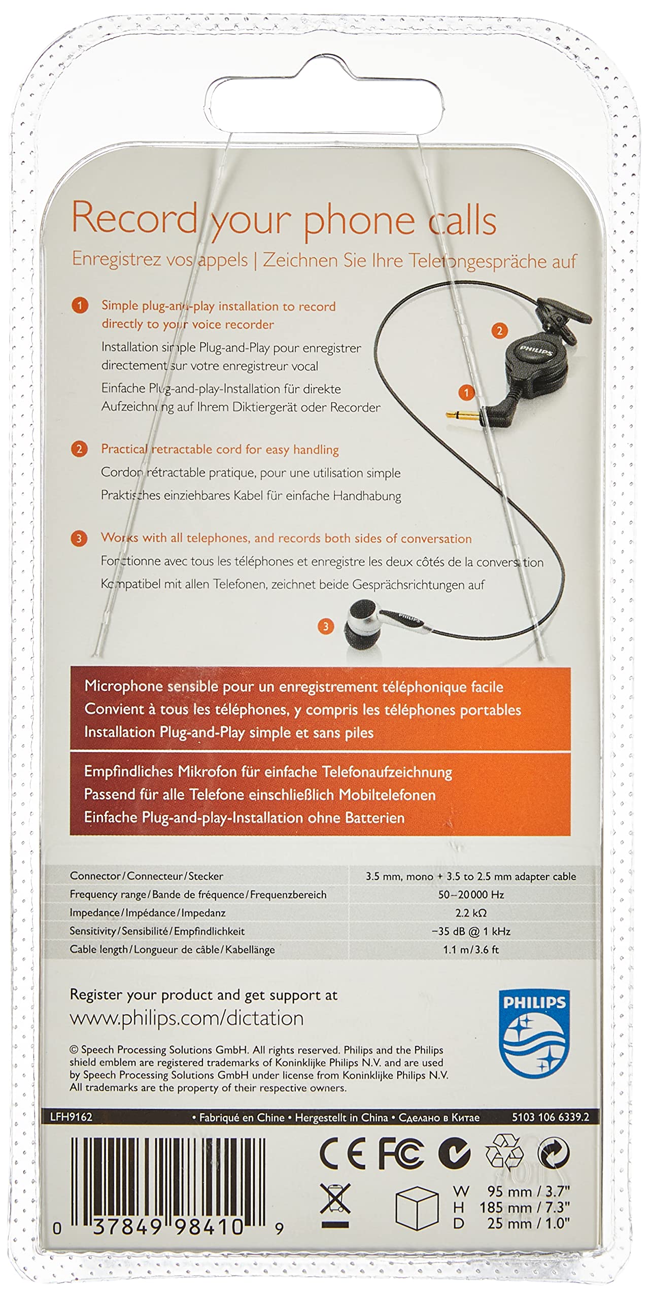 Philips Lfh9162/00 Interview Microphone Voice Recorder