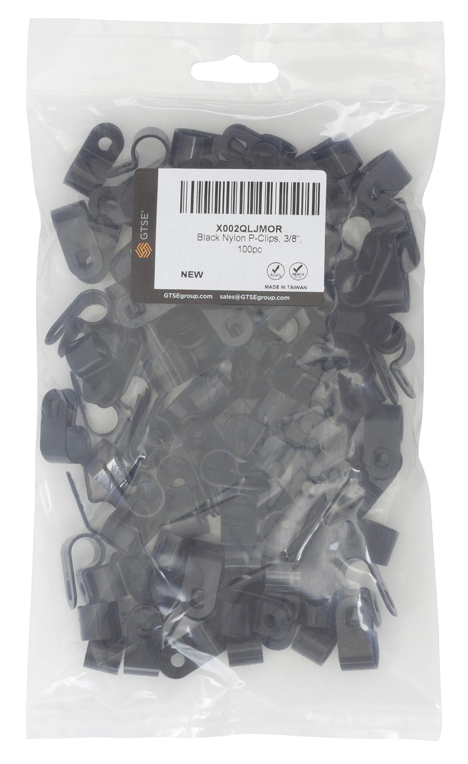 GTSE Nylon Plastic Cable Clamps 3/8" Screw Mount Black 100 Pack