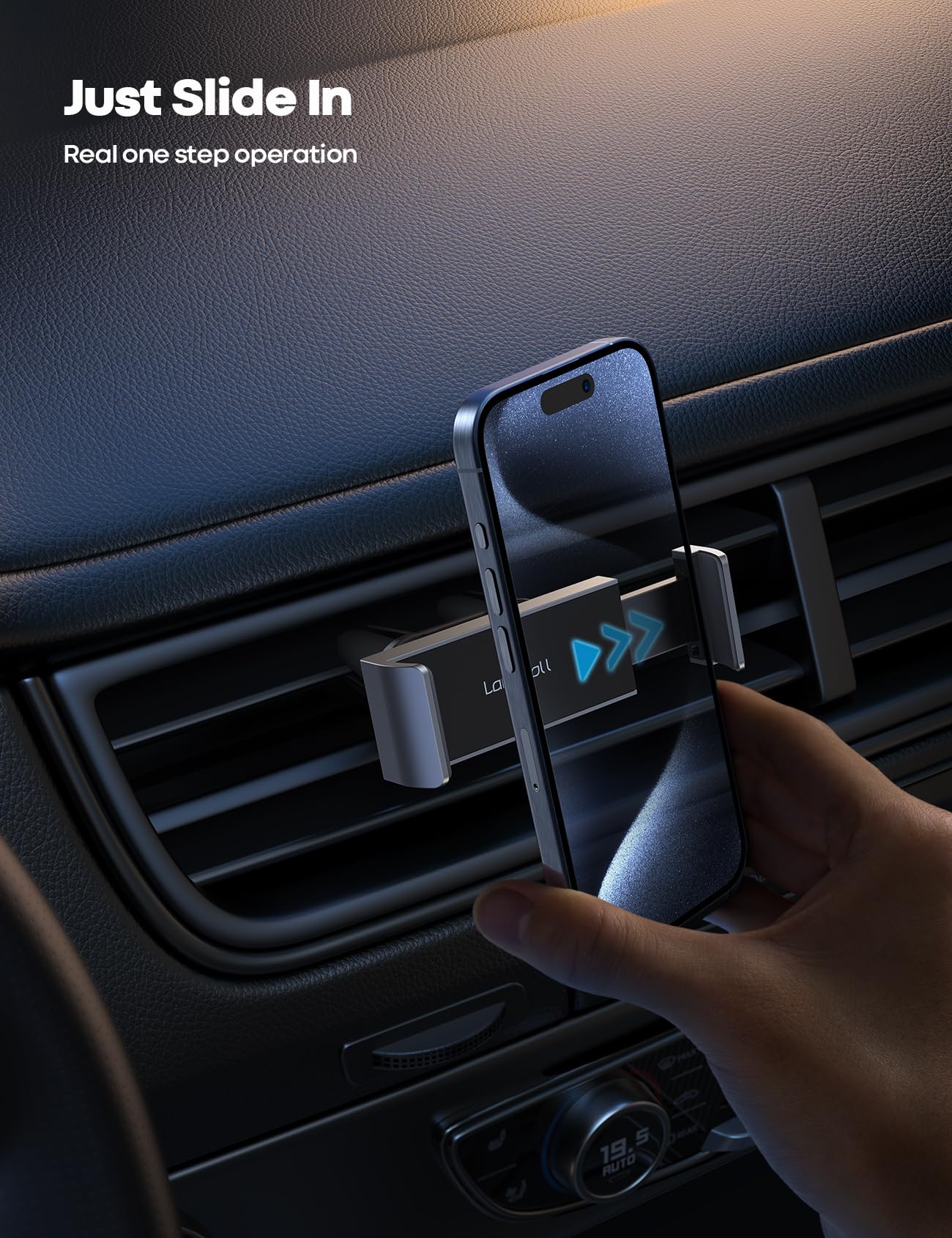 Lamicall Car Cell Phone Mount, Air Vent Clip Holder, Universal Stand Hands Free Cradle Compatible With Phone 12 Mini 11 Pro Xs X