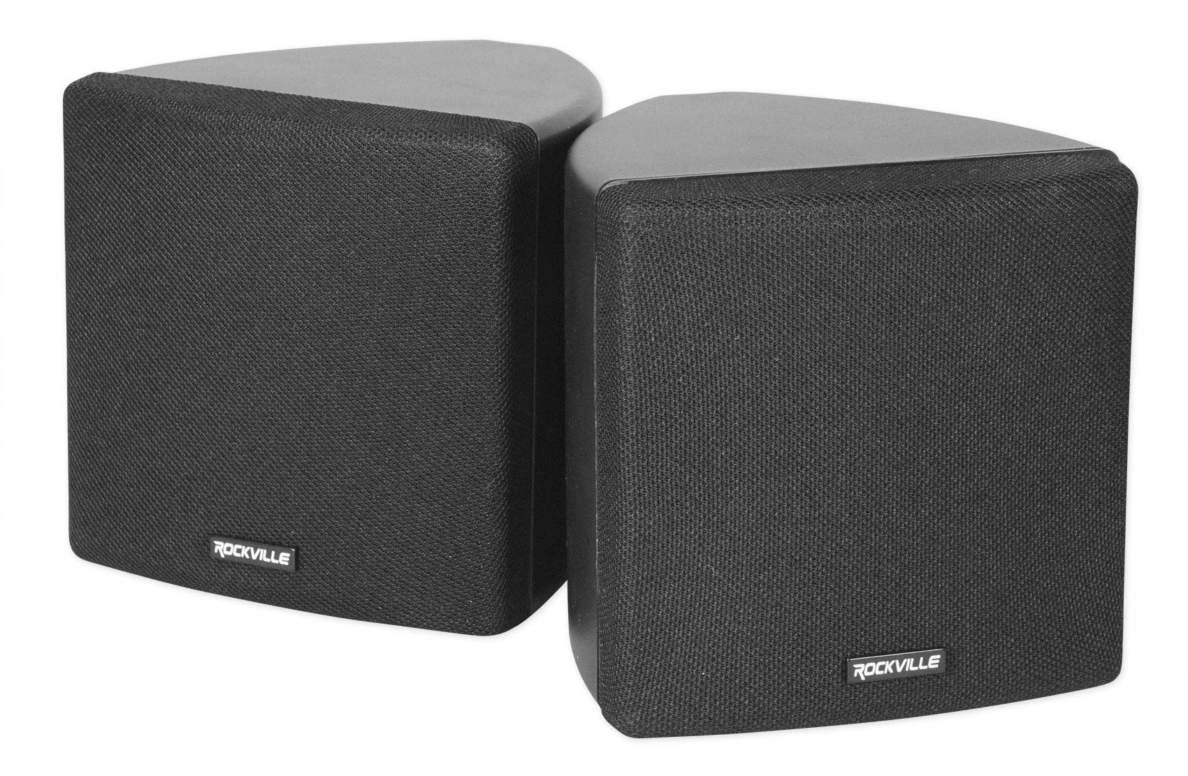 Rockville Cube Pair of 3.5 Black Commercial 70v Swivel Wall Mount Speakers