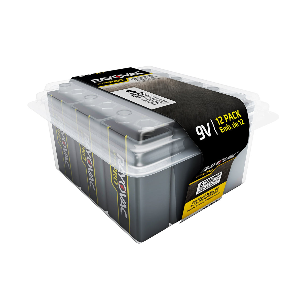 Rayovac 9V Ultra Pro Alkaline Batteries, 12 Pack With Recloseable Lid, Al9V 12Ppj