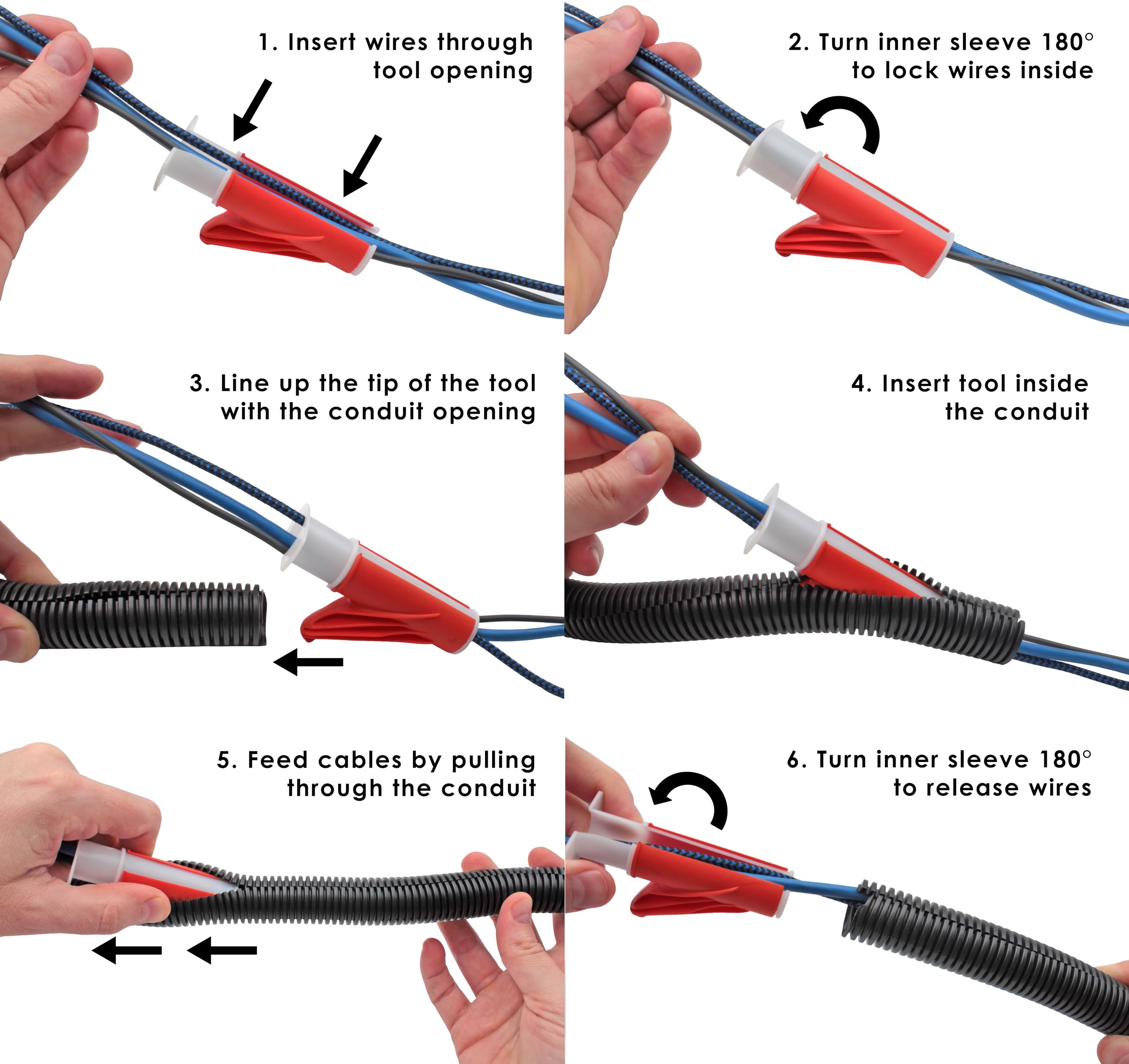 Electriduct Wire Loom Cable Insertion Tool For 3/8'' To 1/2'' Conduit Sleeving Installation   Model Cm08 | 5 Pack