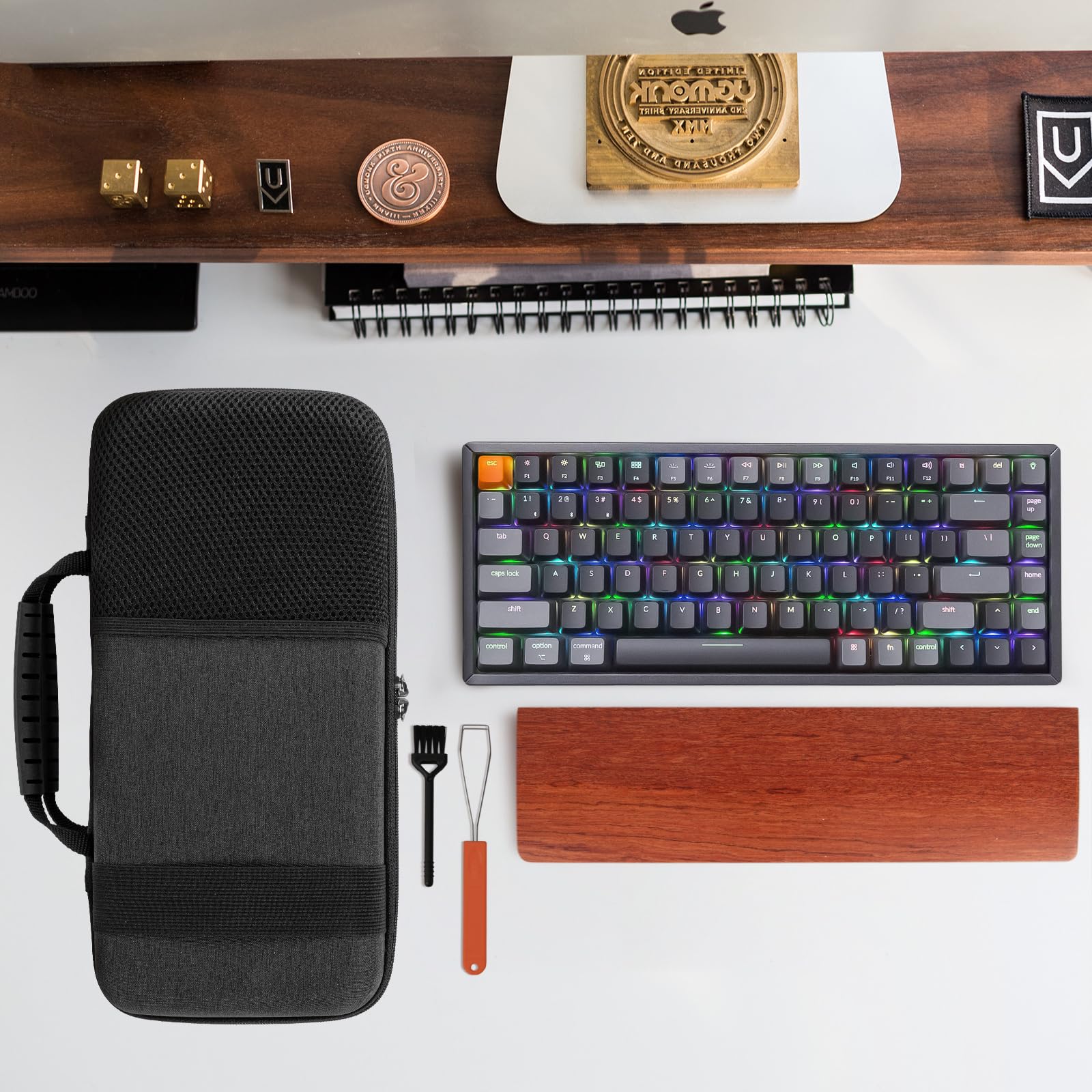 Geekria 75% Keyboard Case, Hard Shell Travel Carrying Bag For 84 Key Wireless Portable Keyboard, Compatible With Keychron K2, Lo