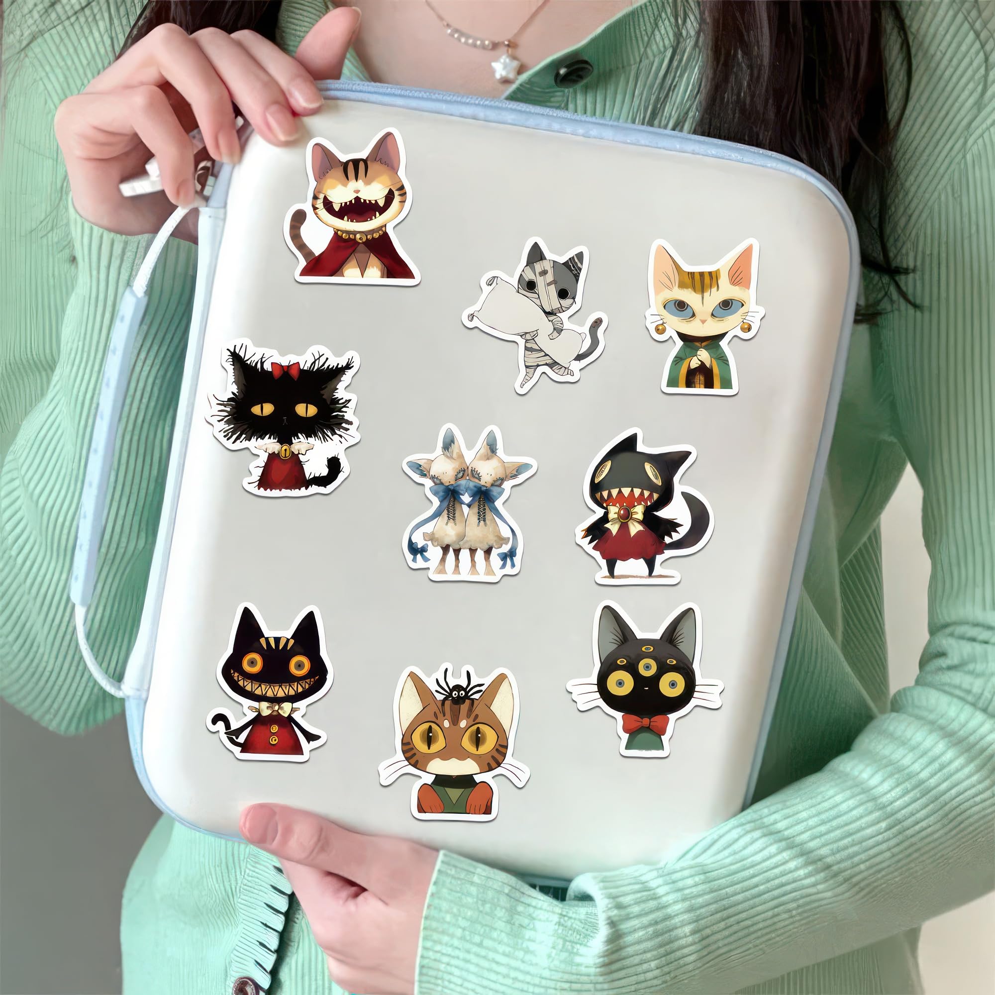 Witchy Stickers 50 Horror Stickers Black Cat Stickers For Adults Teens Gothic Cat Accessories Fairy Tale Stickers Cat Meme Stick