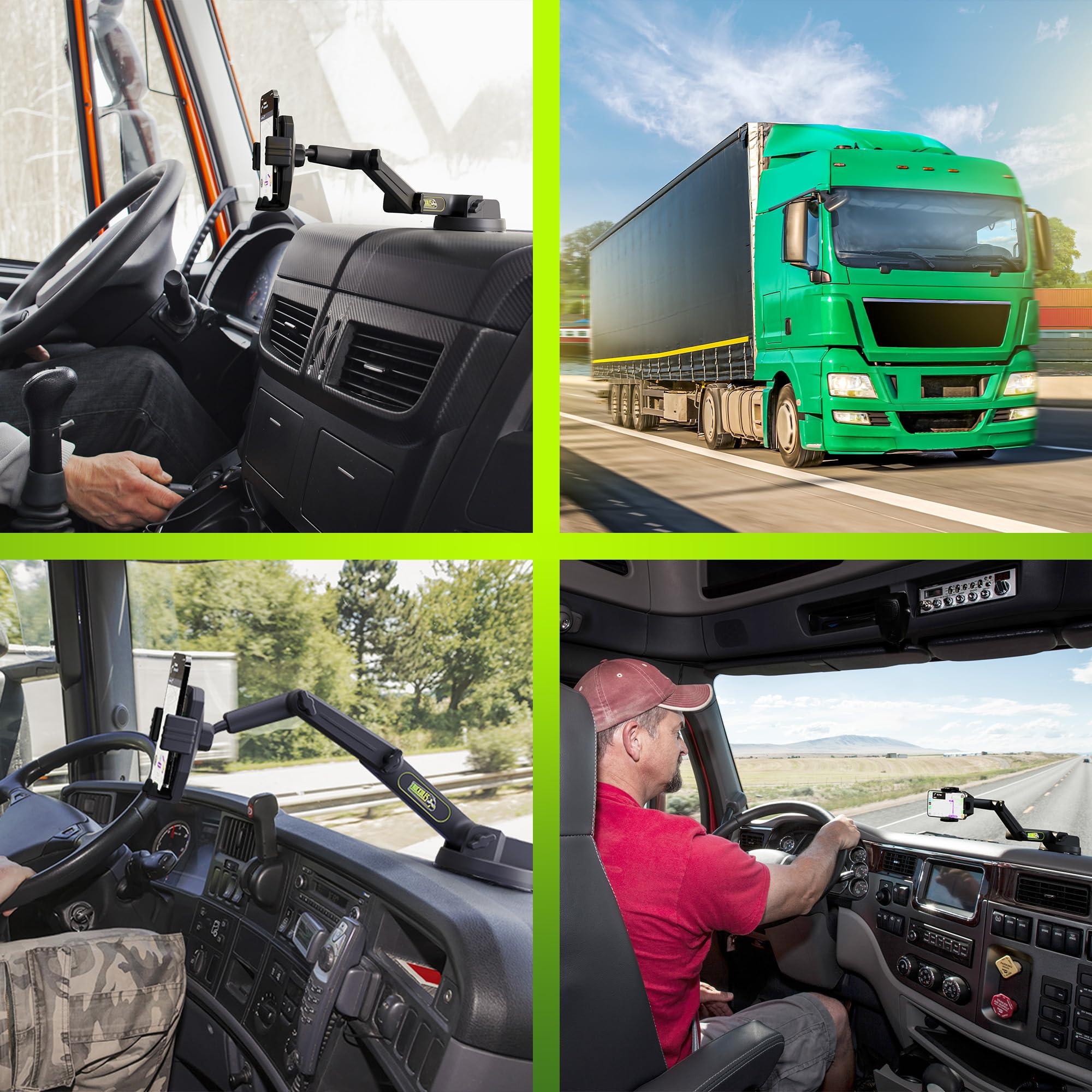 Phone Mount For Truck Phone Holder For Truck - Heavy Duty Suction Cup + Dashboard Pad,Mobile Device Holder For Dashboard Window