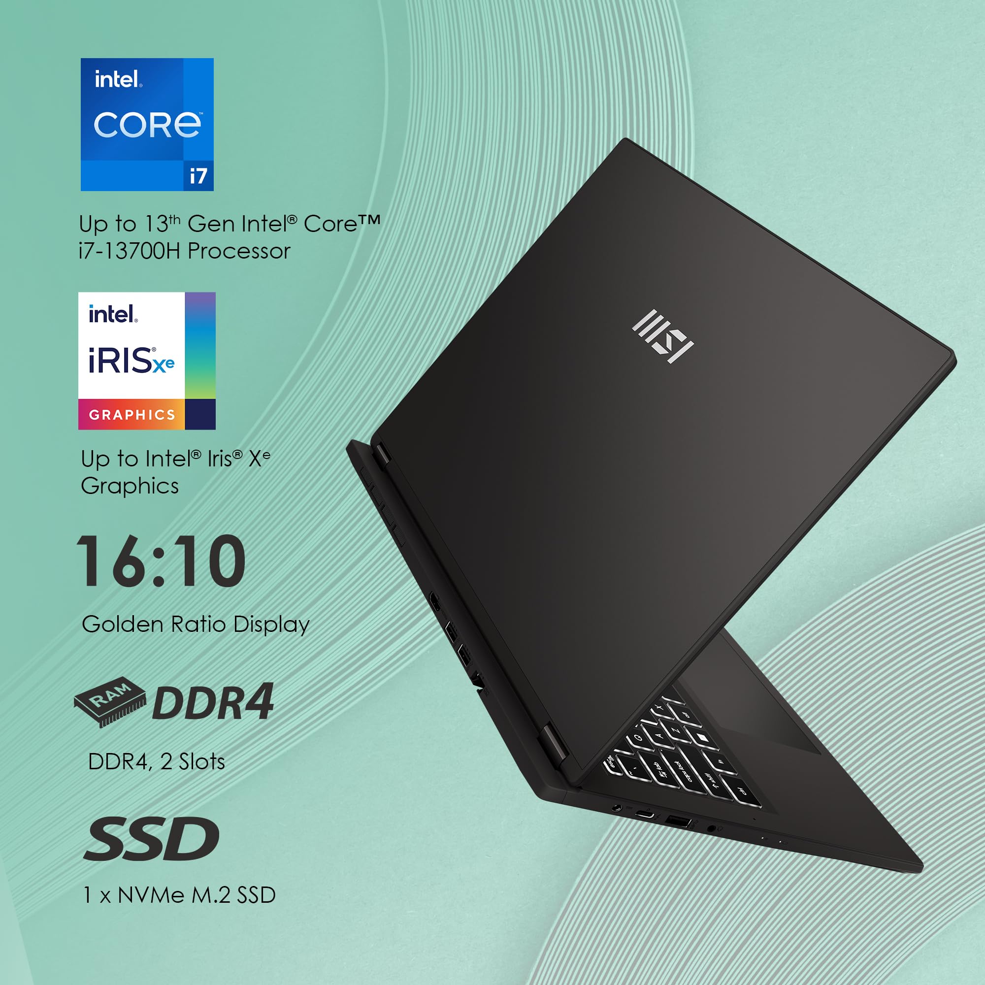 Msi Commercial 14 H Professional Laptop: 13Th Gen Intel Core I5, 14    60Hz Display, Intel Iris Xe, 16Gb Ddr4, 512Gb Nvme Ssd, E