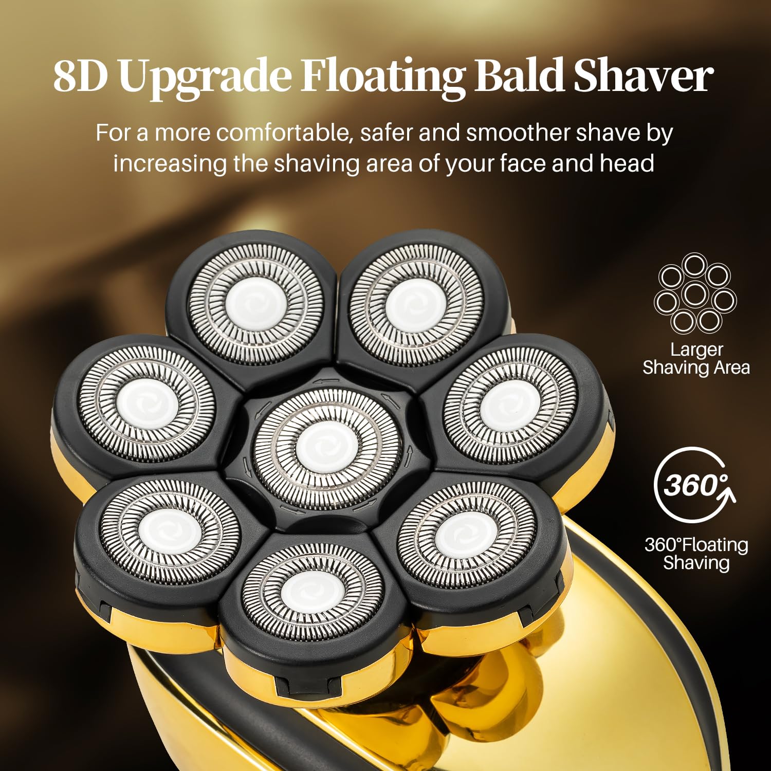 Votmoni Head Shavers For Bald Men Cordless Head Razor Rechargeable Shaver For Balding 8D Electric Shaver Multifunctional Shaving