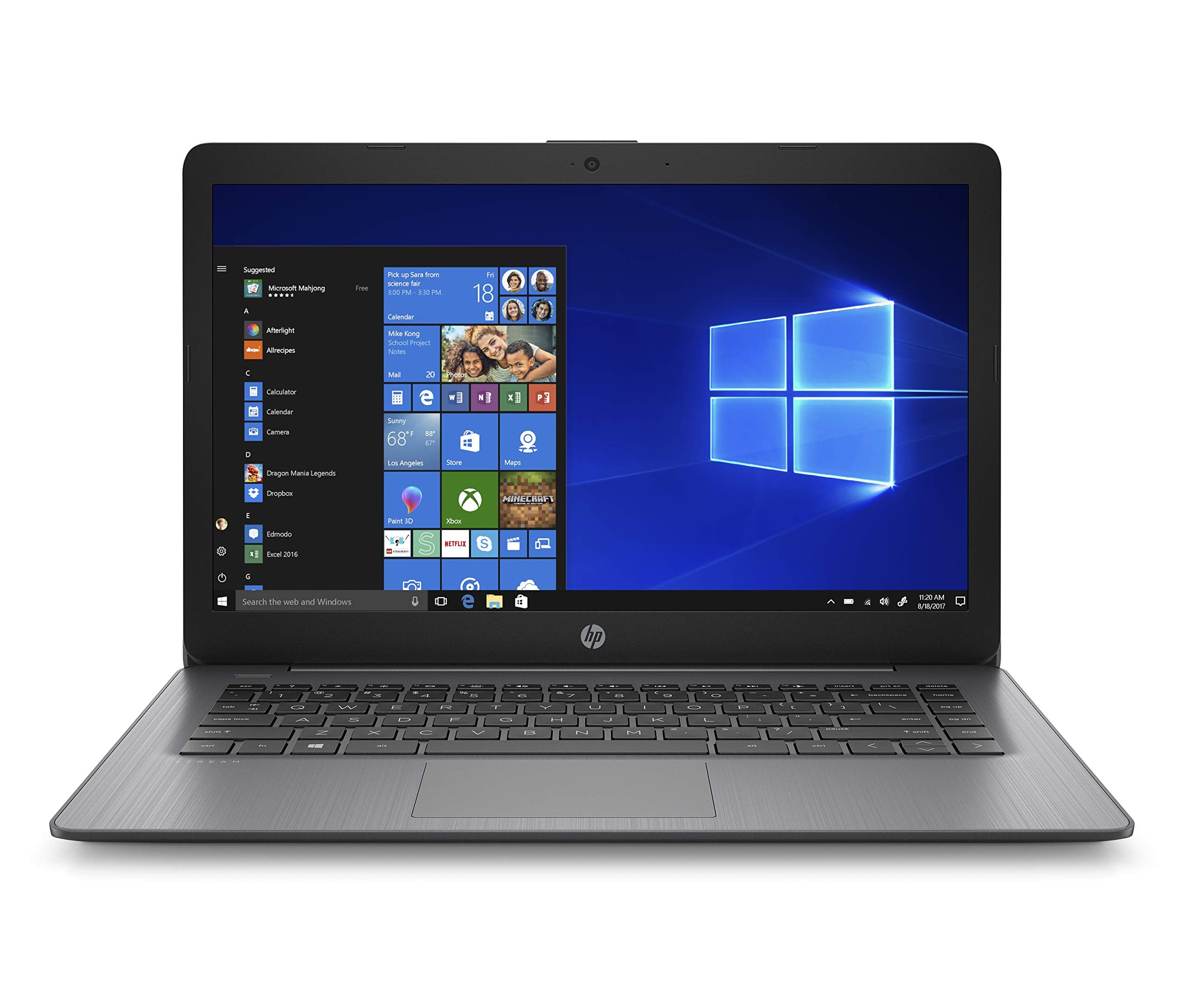 Hp Stream 14 Inch Laptop, Intel Celeron N4000, 4 Gb Ram, 64 Gb Emmc, Windows 10 Home In S Mode With Office 365 Personal For 1 Ye