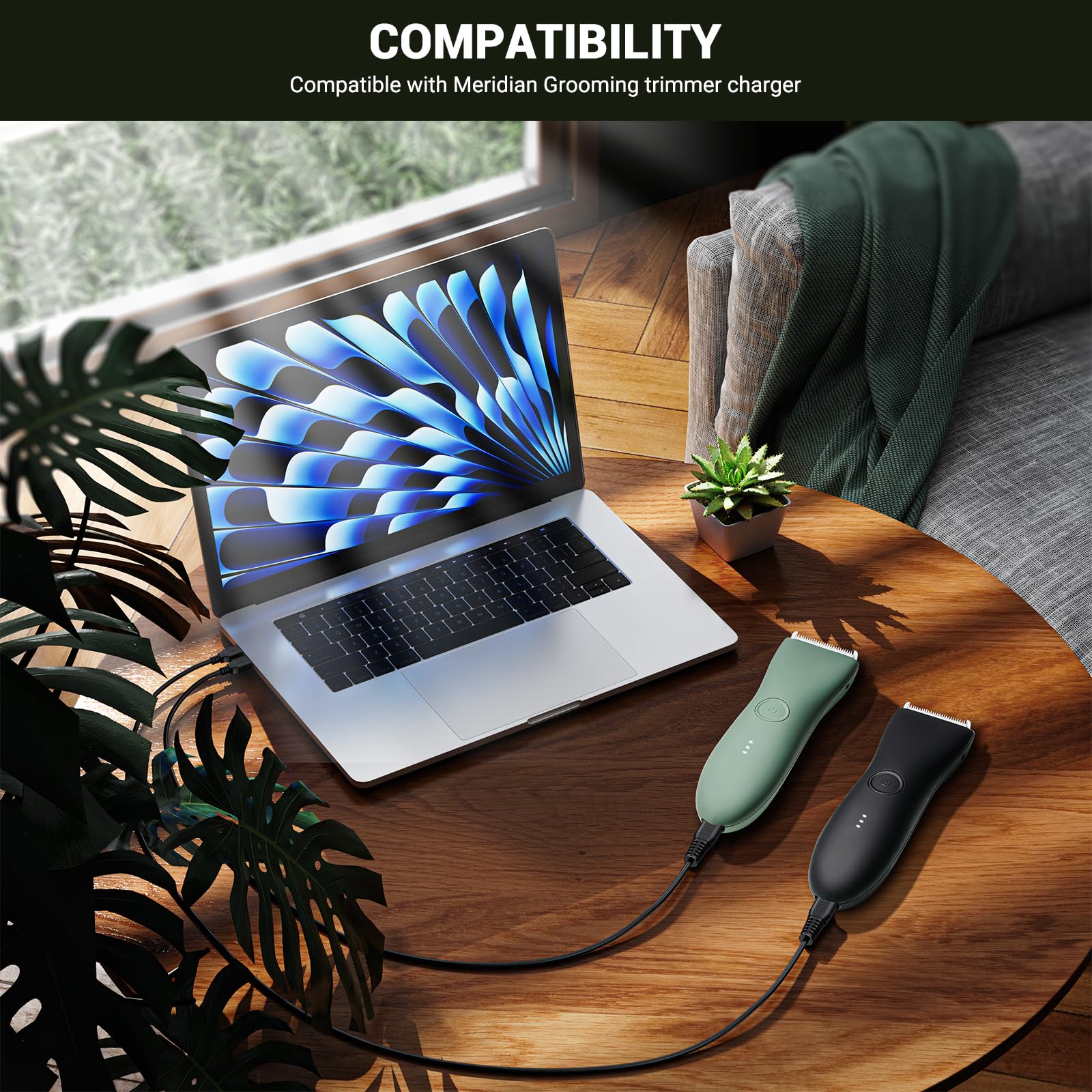 Merom Charger Compatible With Meridian Grooming Electric Shaver Trimmer   Replacement Charging Cable Compatible With Meridian Po