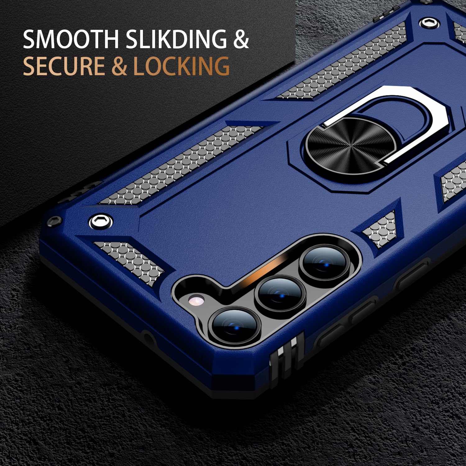 Ikazz For Galaxy S23 Case,Military Grade Shockproof Heavy Duty Protective Phone Cover Pass 16Ft Drop Test With Magnetic Kickstan