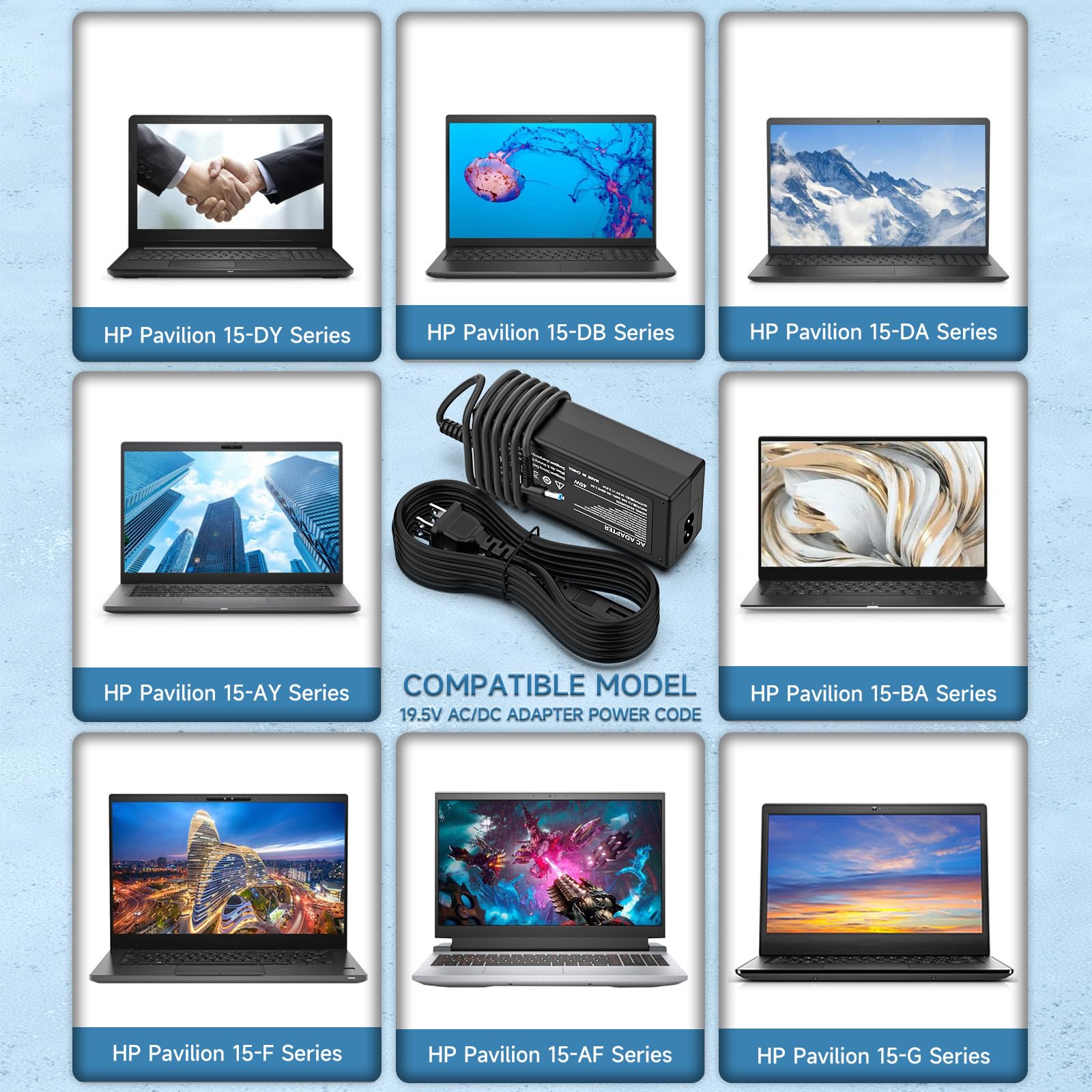 45W Charger For Hp Pavlion X360 15 15 Dy 15 Da 15 Db 15 Dw 15 Ay 15 Ba 15 Bw 15 Bs 15 F 15 G 15 U, Hp 15 Dy2702Dx 15 Dy2073Dx 15