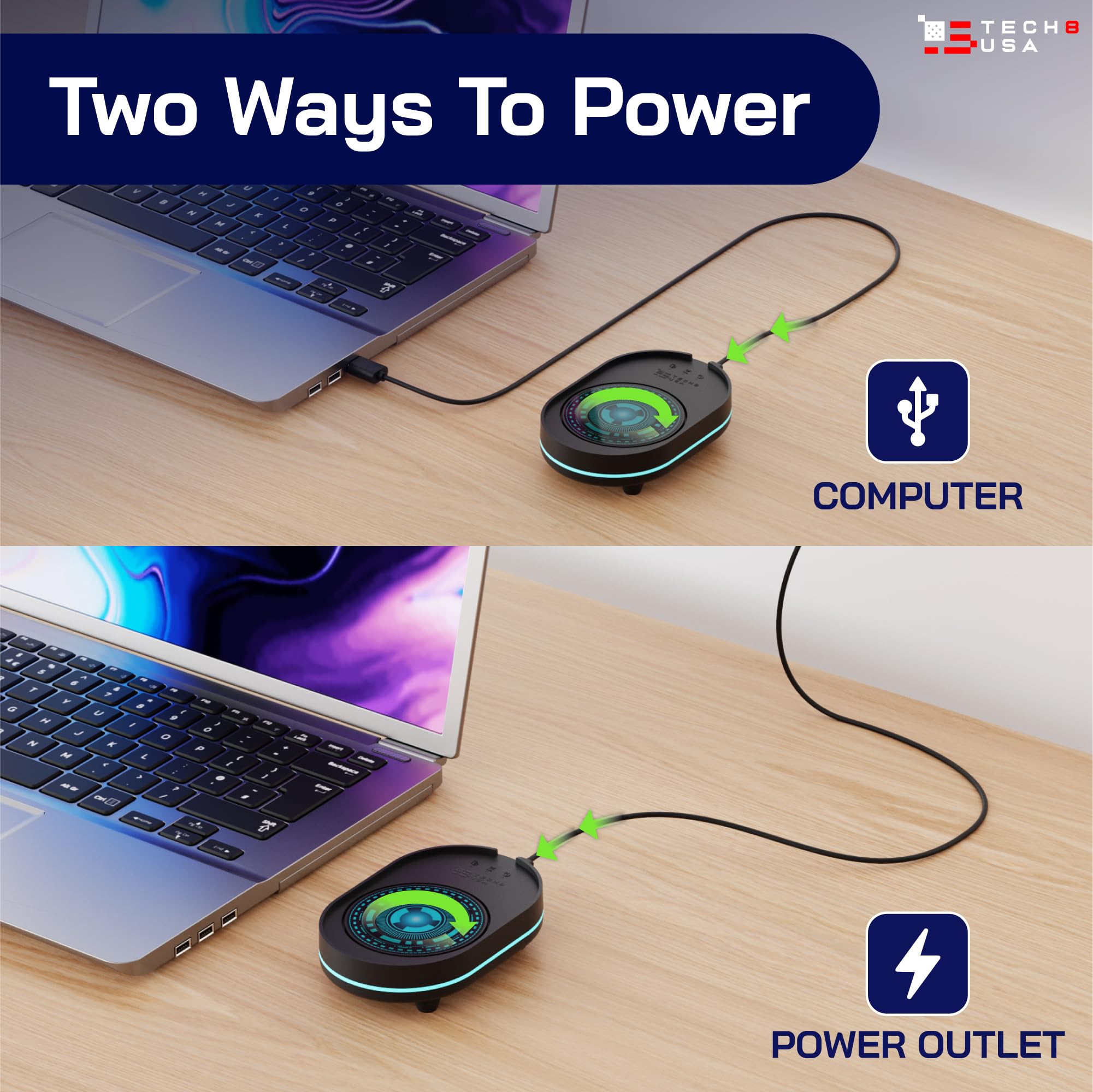 TECH8 USA Mouse Mover Device - Undetectable Mouse Jiggler for Laptops & PC, Random Movement, 3D Hologram Alien Design