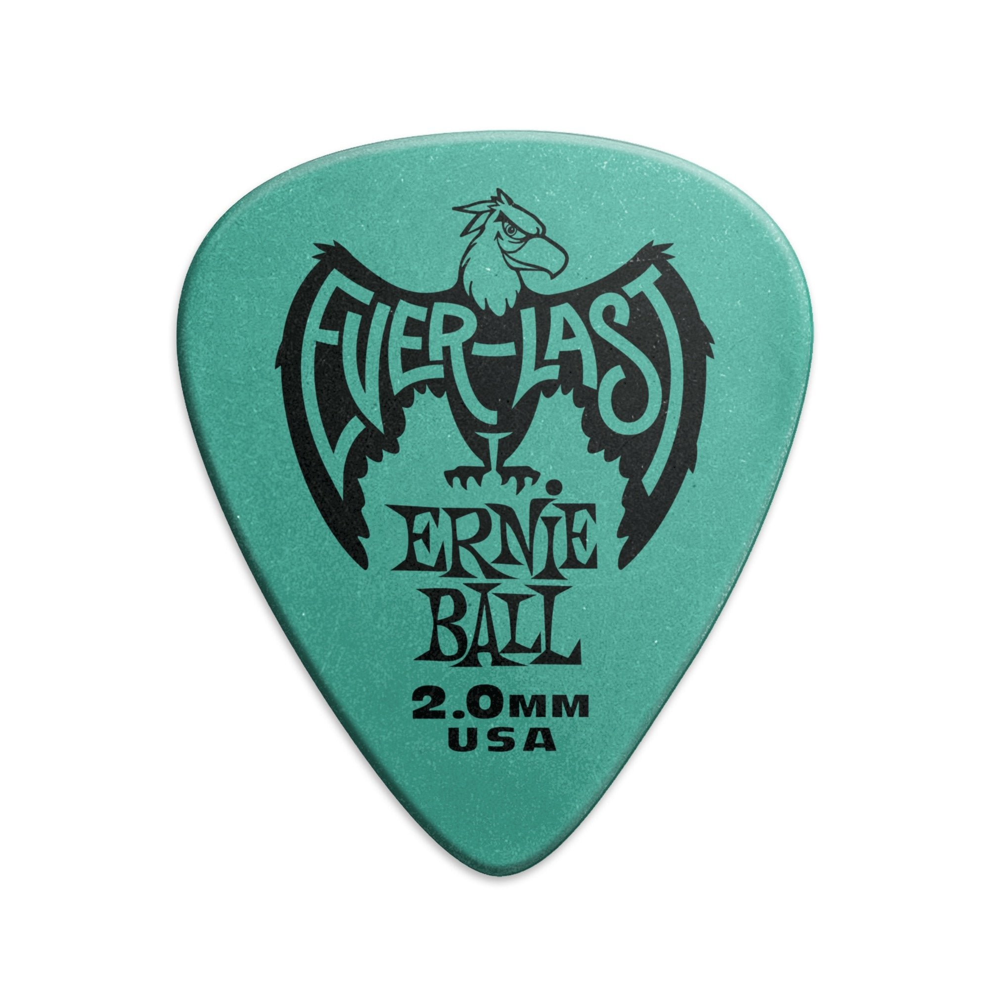 Ernie Ball Everlast Guitar Picks, Teal 2.0mm, 12-pack (P09196)