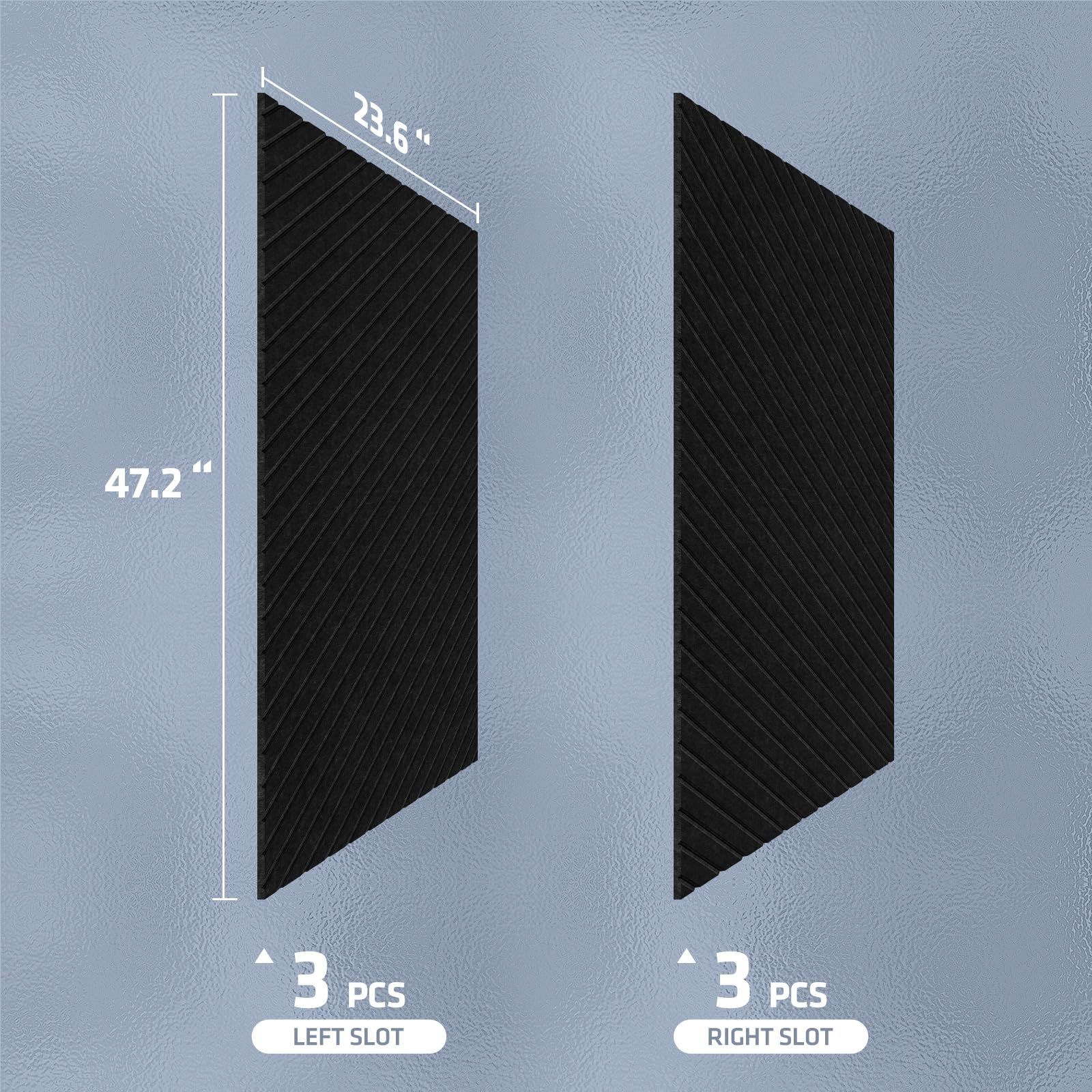 Drklang 6 Pack Sound Proof Panels For Walls, 47.2'' X 23.6'' X 0.36'' Acoustic Panels Sound Absorbing In Left And Right Diagonal