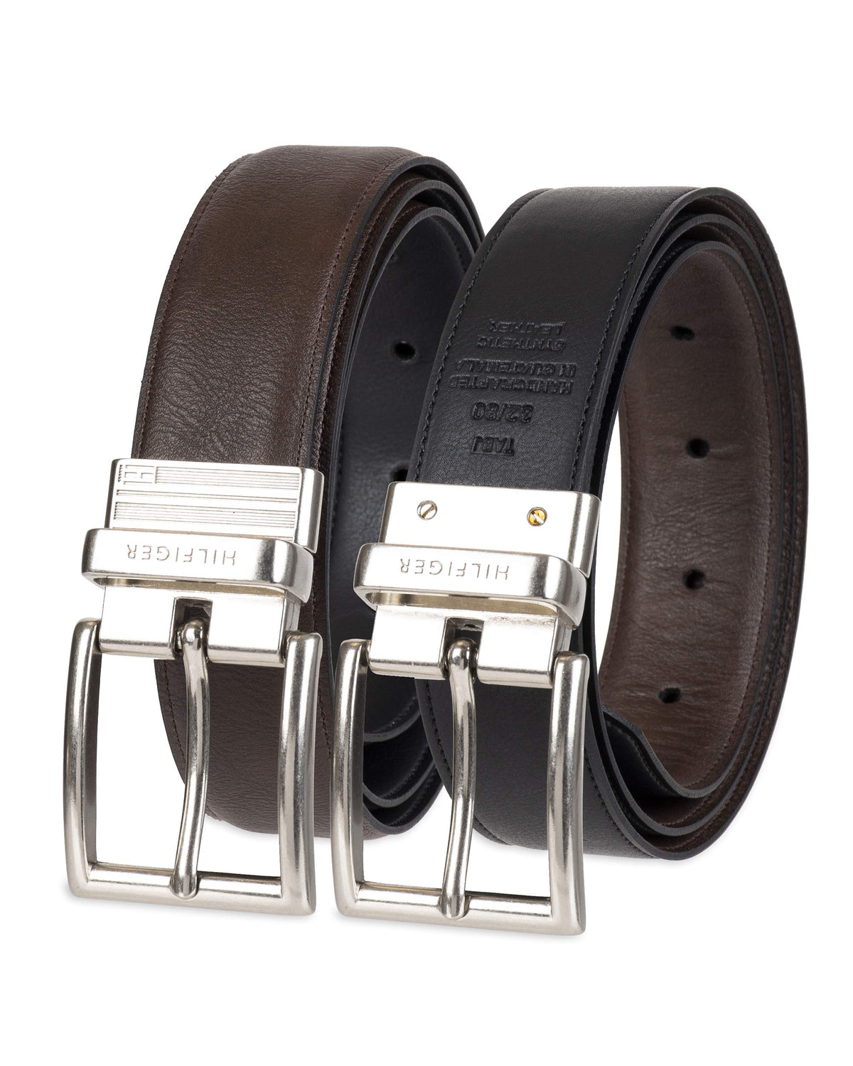 Tommy Hilfiger Mens Reversible Belt, Brownblack, 42