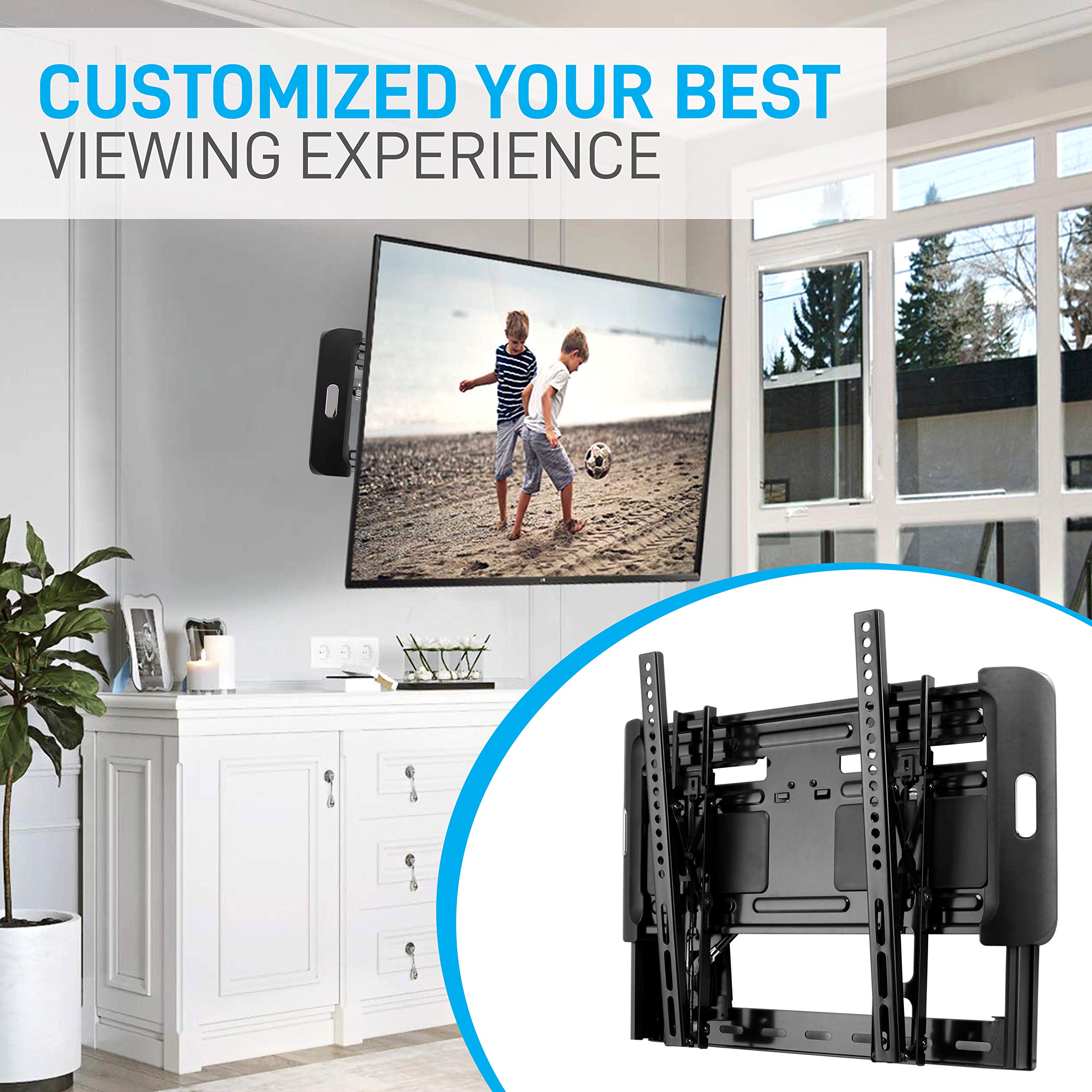 Pyle Home Universal Adjustable Tv Wall Mount Slim Quick Install Vesa Mounting Bracket For Tv Monitor,Mounts 32 To 47 Inch Hdtv,L