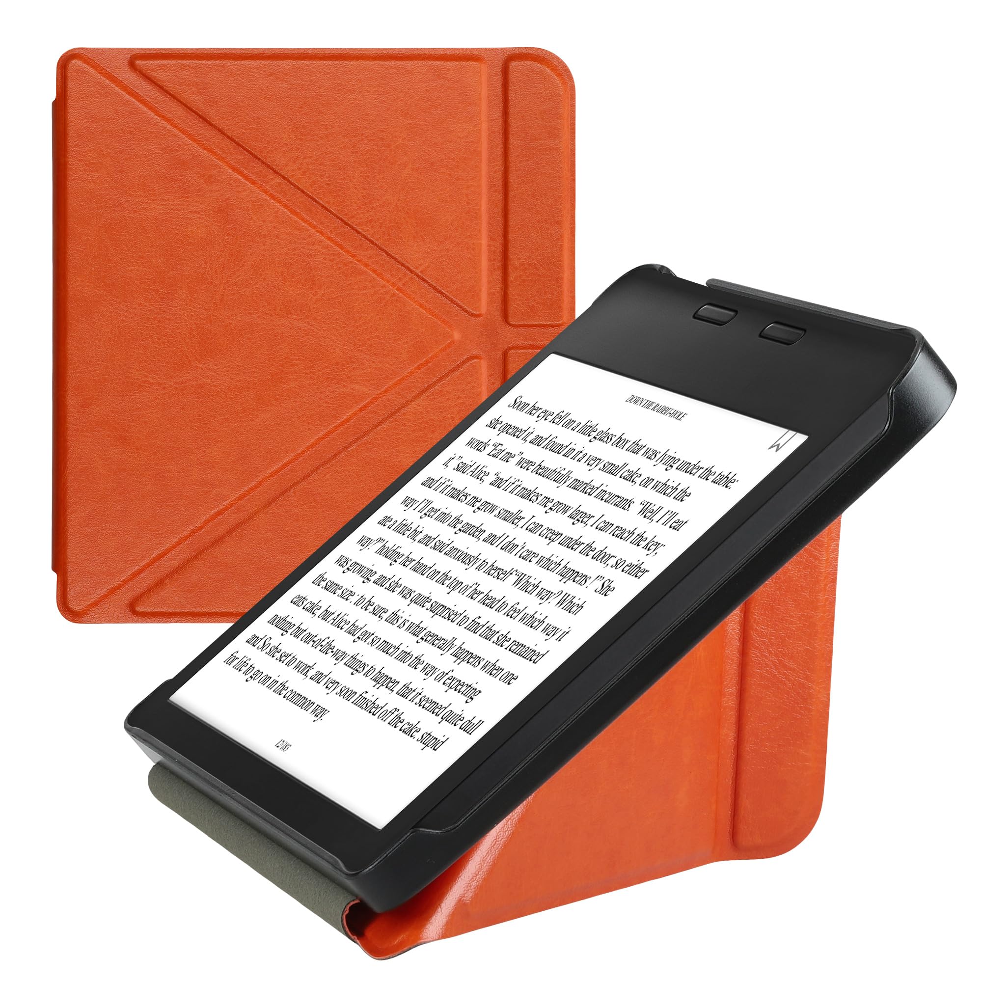 Kwmobile Origami Case Compatible With Kobo Libra 2 Case   Slim Pu Leather Cover With Stand   Orange