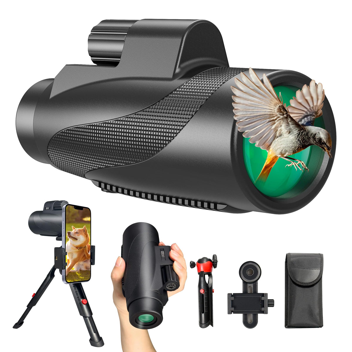 Gosky 12X50 Monocular For Adults, Monocular Telescope With Bak4 Prism & Fmc Lens,Lightweight Monocular Ideal For Bird Watching H