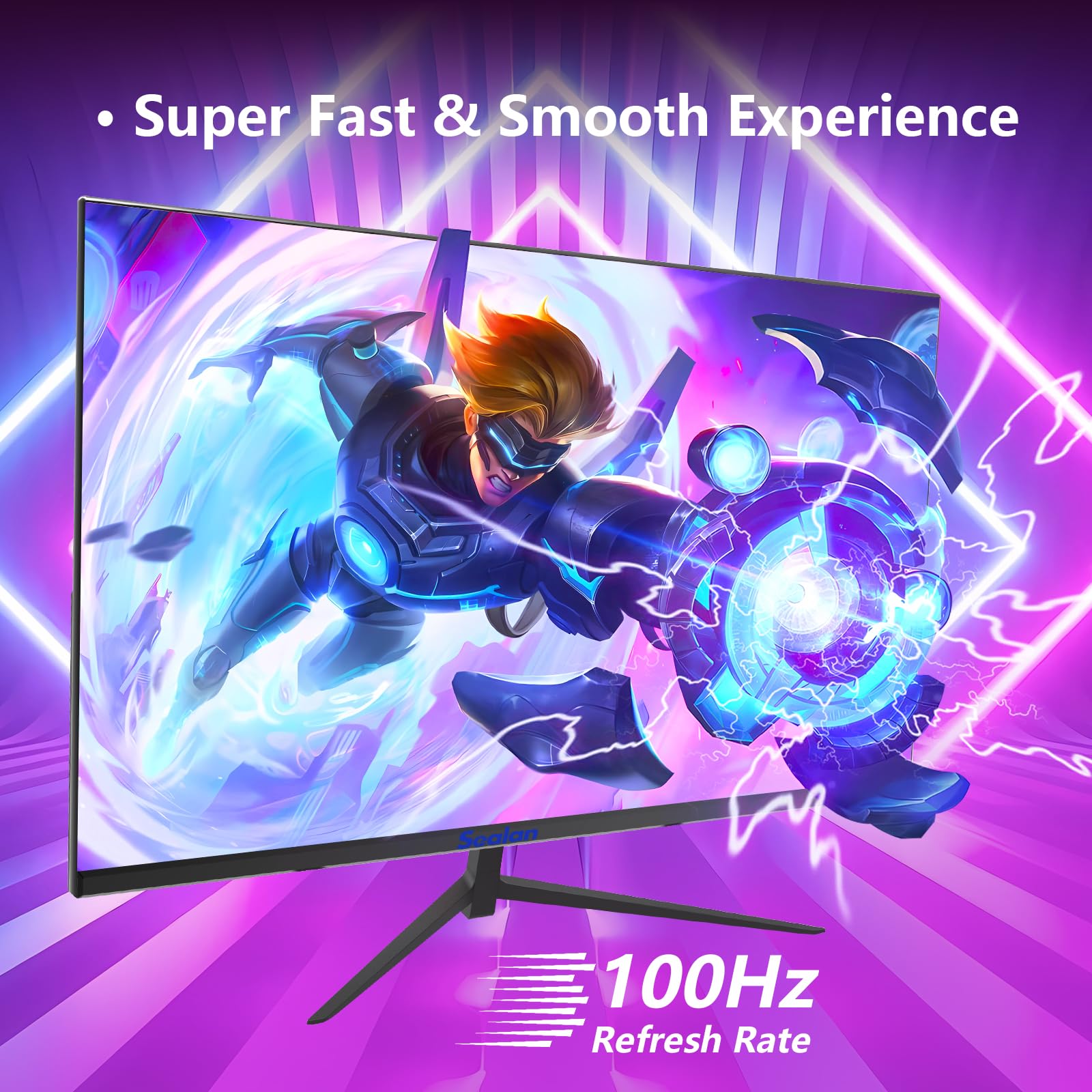Sealan 27 Inch Gaming Monitor Ips 100Hz Computer Monitor Built-In Speakers Full Hd 1920 X 1080P With Hdmi Vga Interface Eye Care