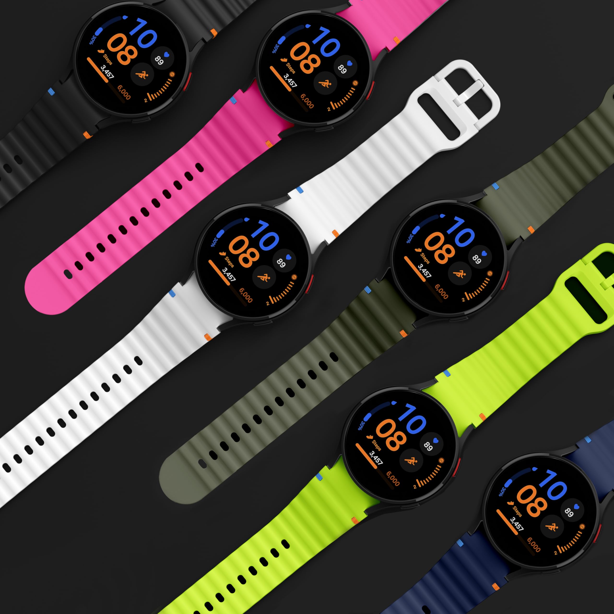 6-Pack Sport Band For Samsung Galaxy Watch 7 Band 40Mm 44Mm